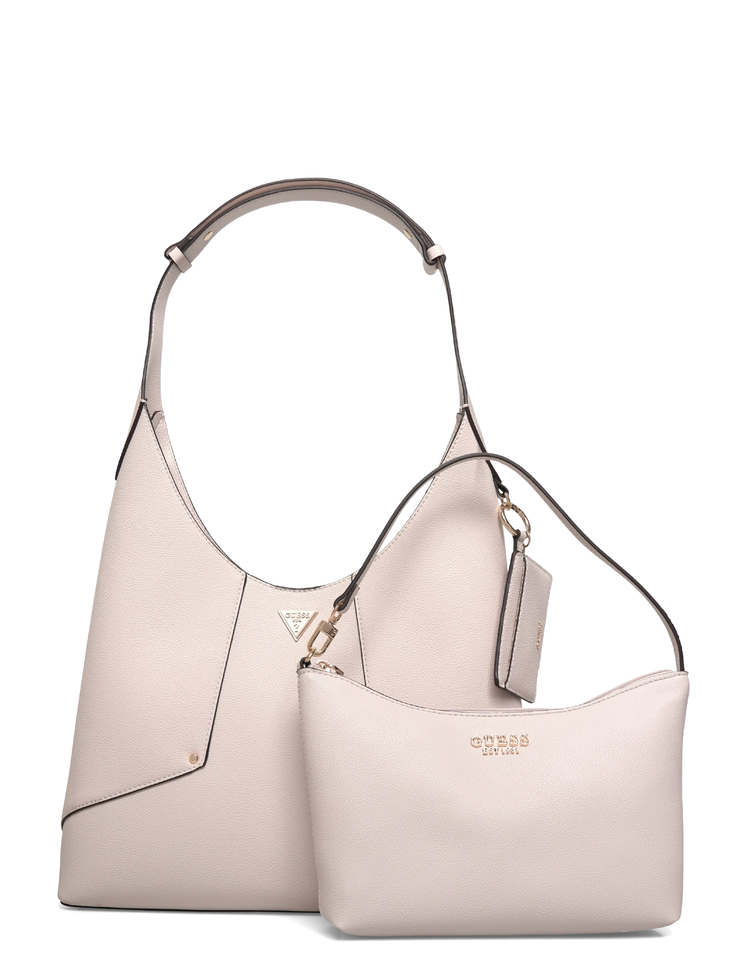 GUESS DARCY HOBO - Handtassen - STONE / cream