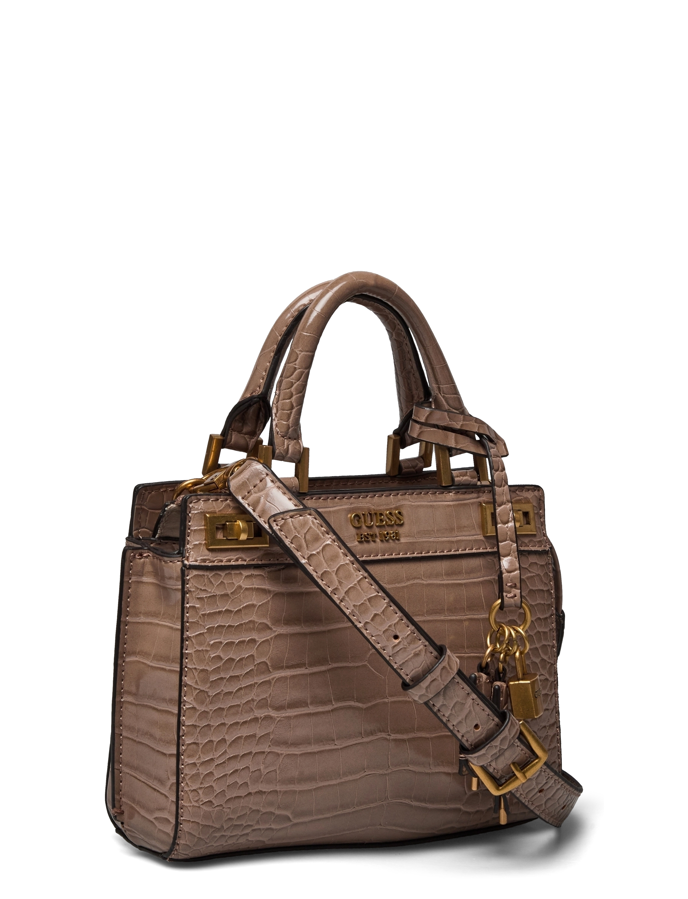 GUESS - KATEY CROC MINI SATCHEL - light rum - 2