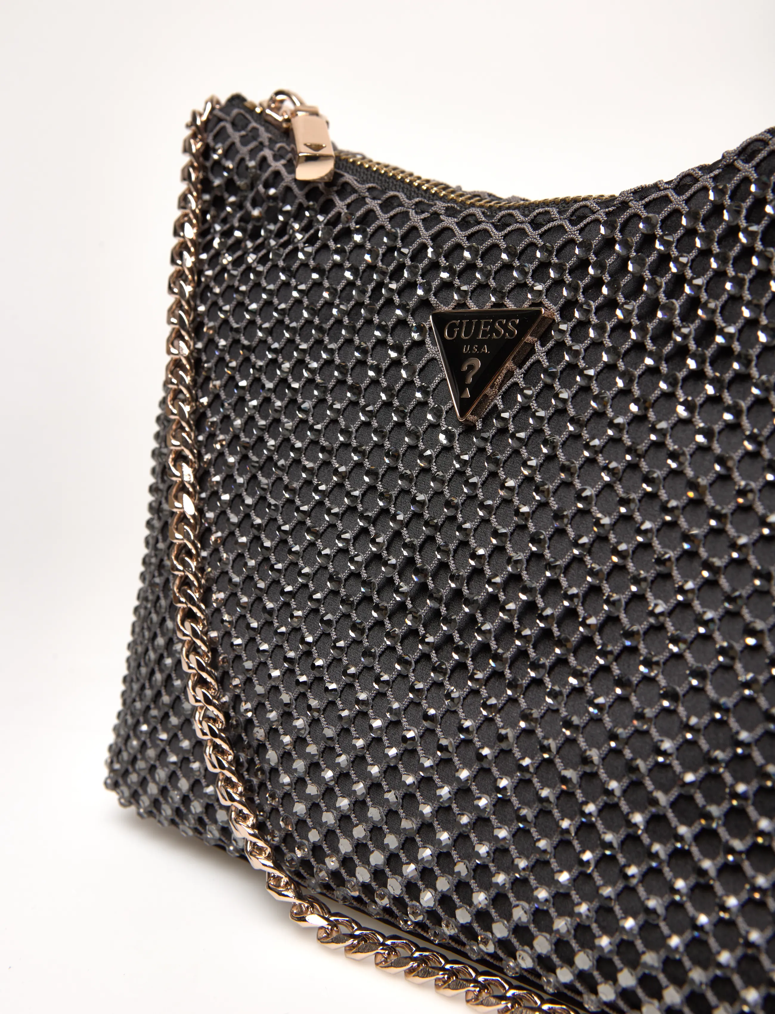 GUESS - ZALINA TOP ZIP SHOULDER BAG - skuldertasker - pewter - 3
