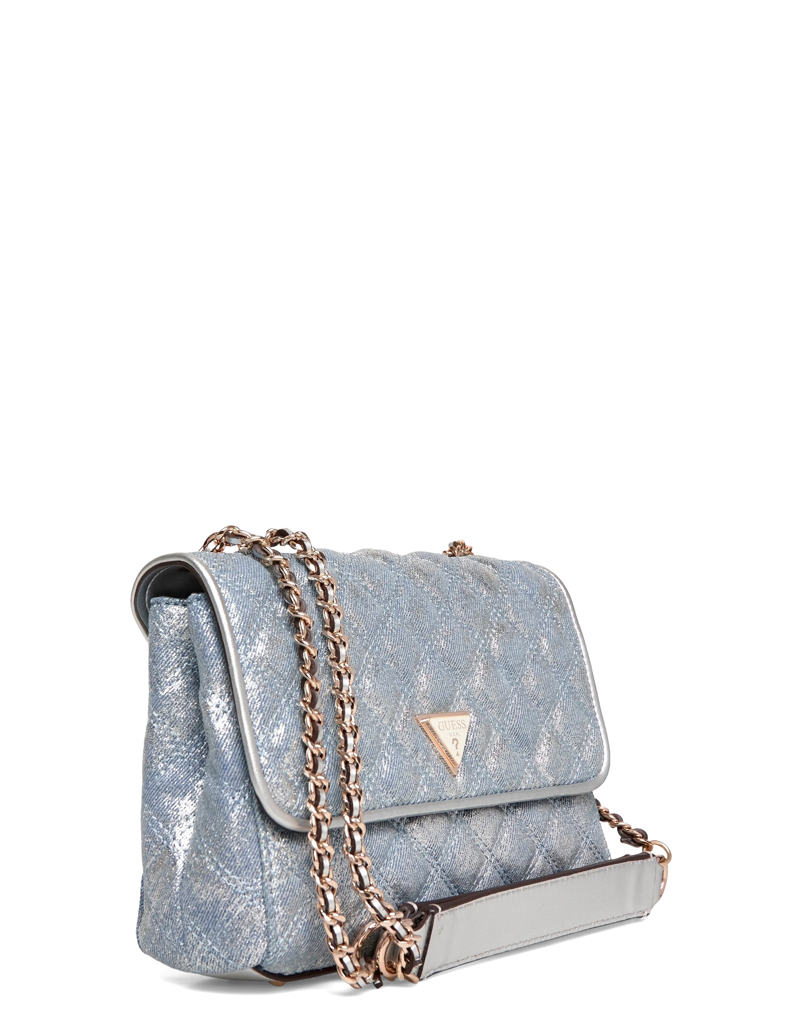GUESS - GIULLY II 2 COMP CNVRTBLE FLAP - festmode zu outlet-preisen - metallic denim - 2