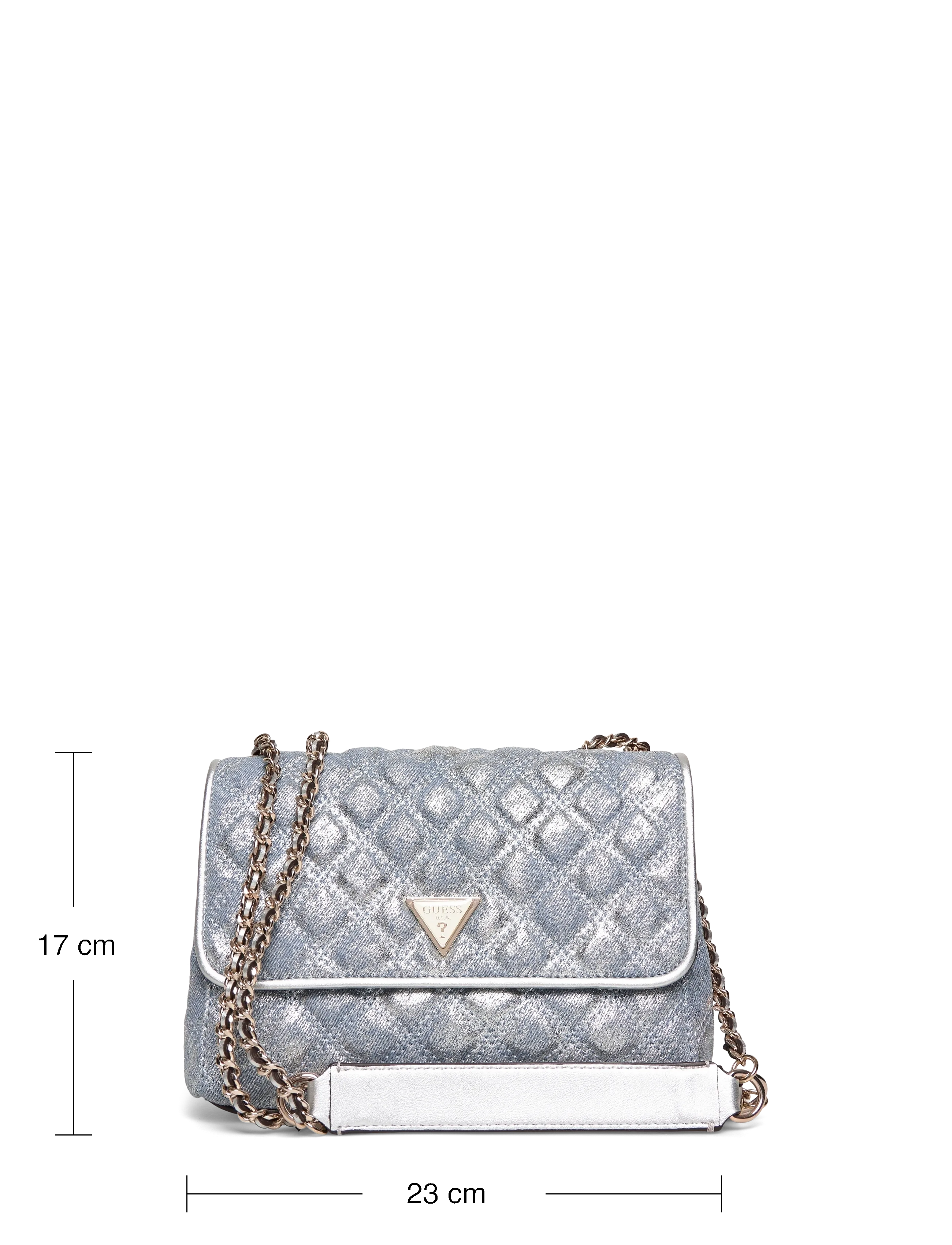 GUESS - GIULLY II 2 COMP CNVRTBLE FLAP - festmode zu outlet-preisen - metallic denim - 3