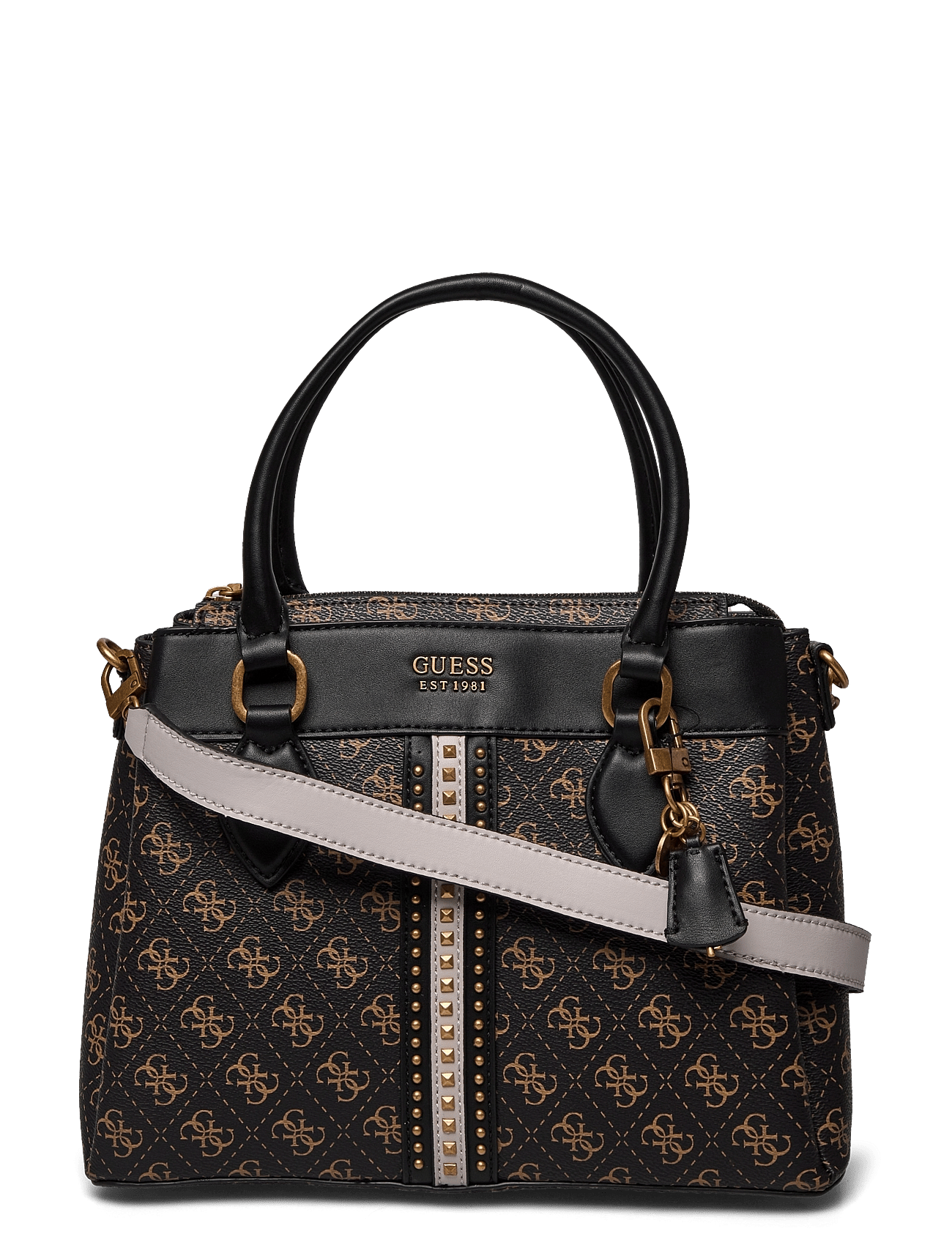 KASINTA 3 COMPARTMENT SATCHEL - BROWN LOGO MULTI
