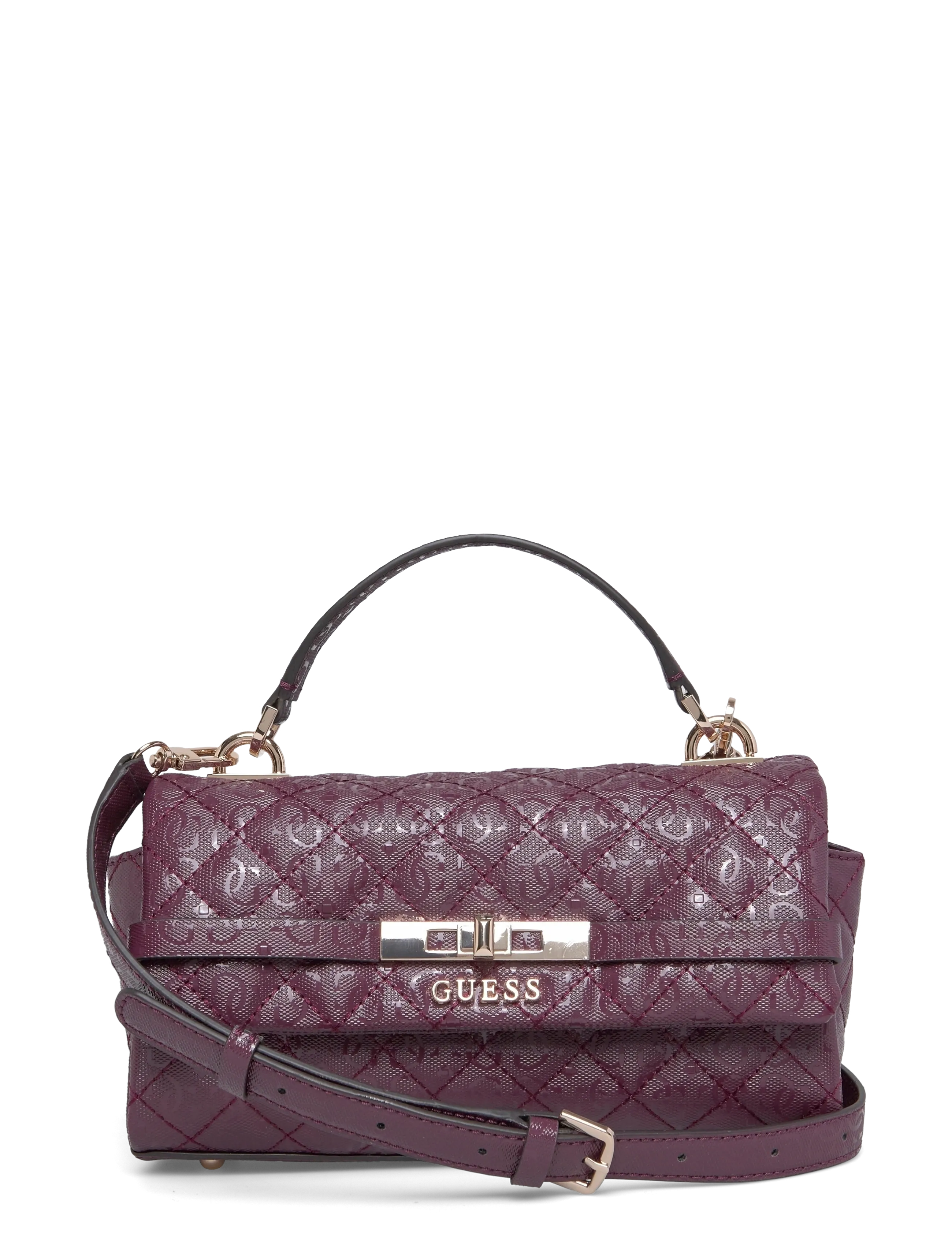 GUESS Idra Top Handle Flap, One Size, Bags, Lila - Frauen