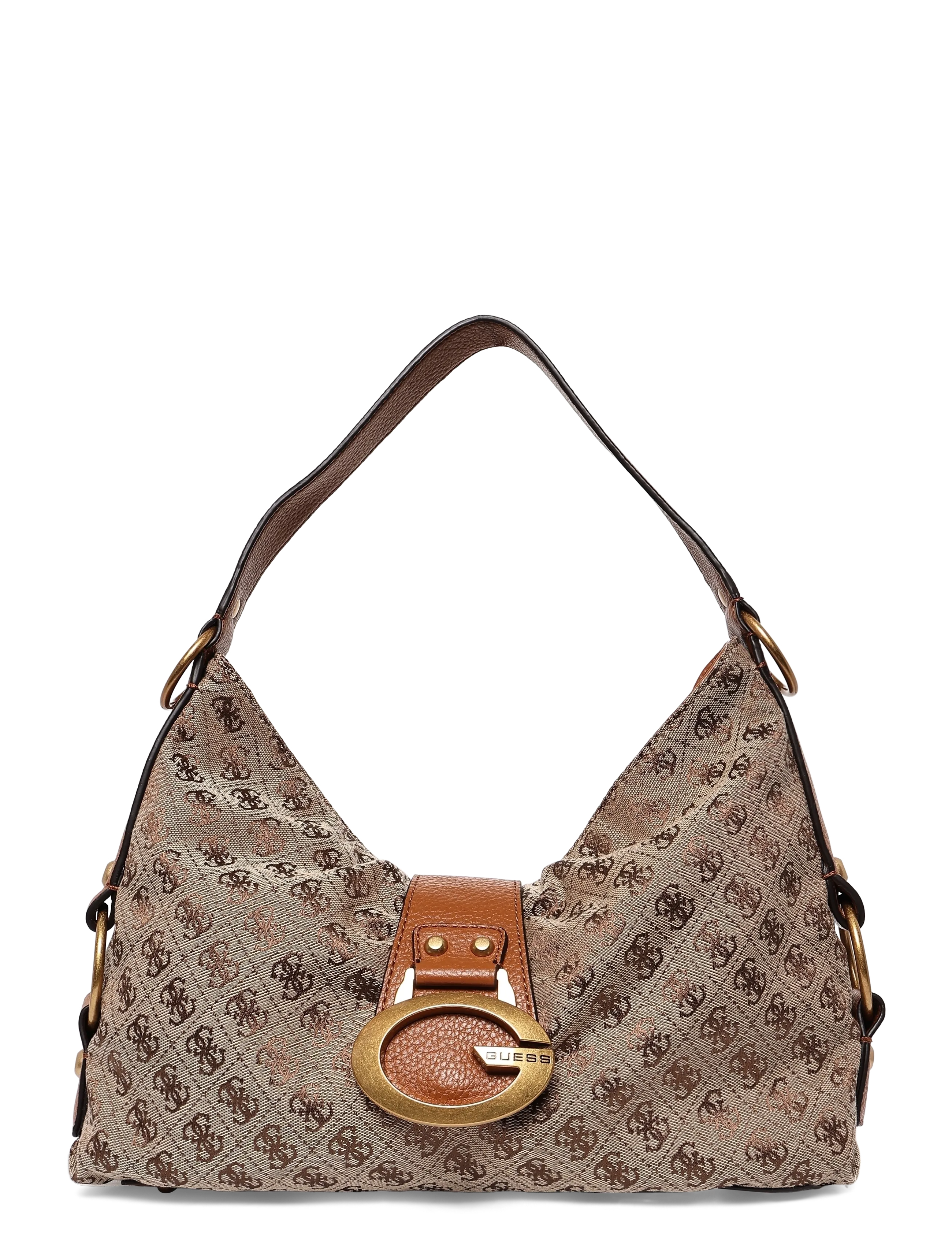 GUESS CAMDEN SHOULDER BAG - Taschen - LATTE LOGO/COGNAC / beige