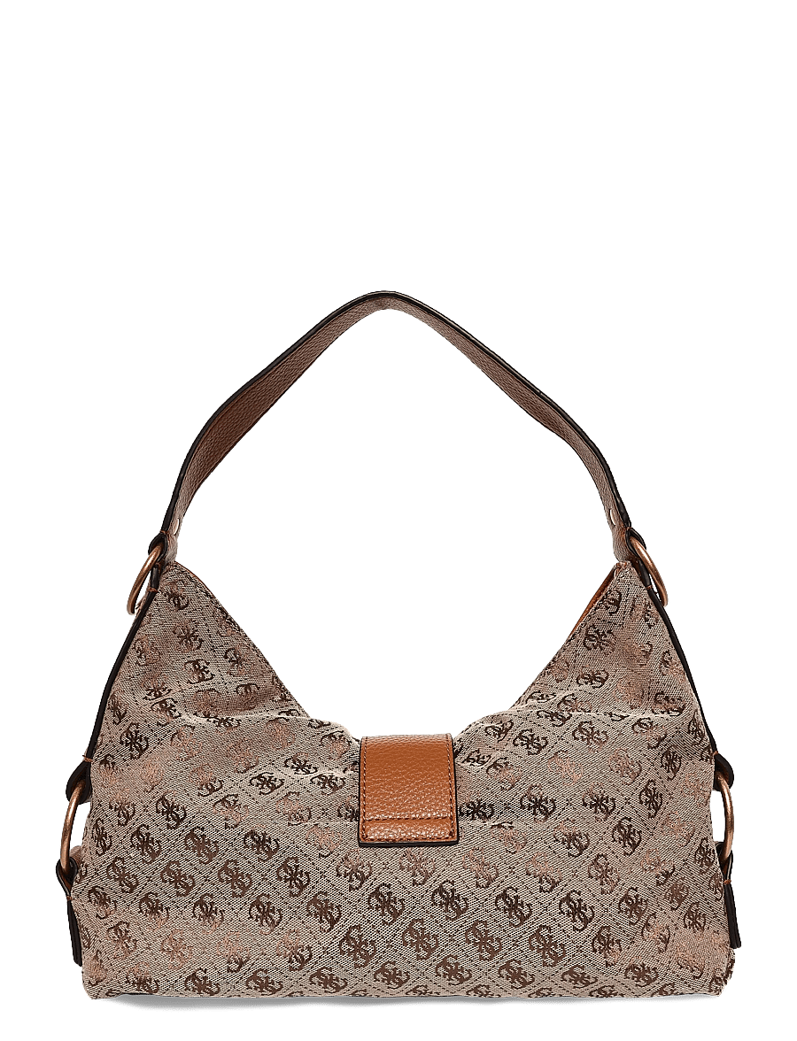 GUESS - CAMDEN SHOULDER BAG - shoulder bags - latte logo/cognac - 1