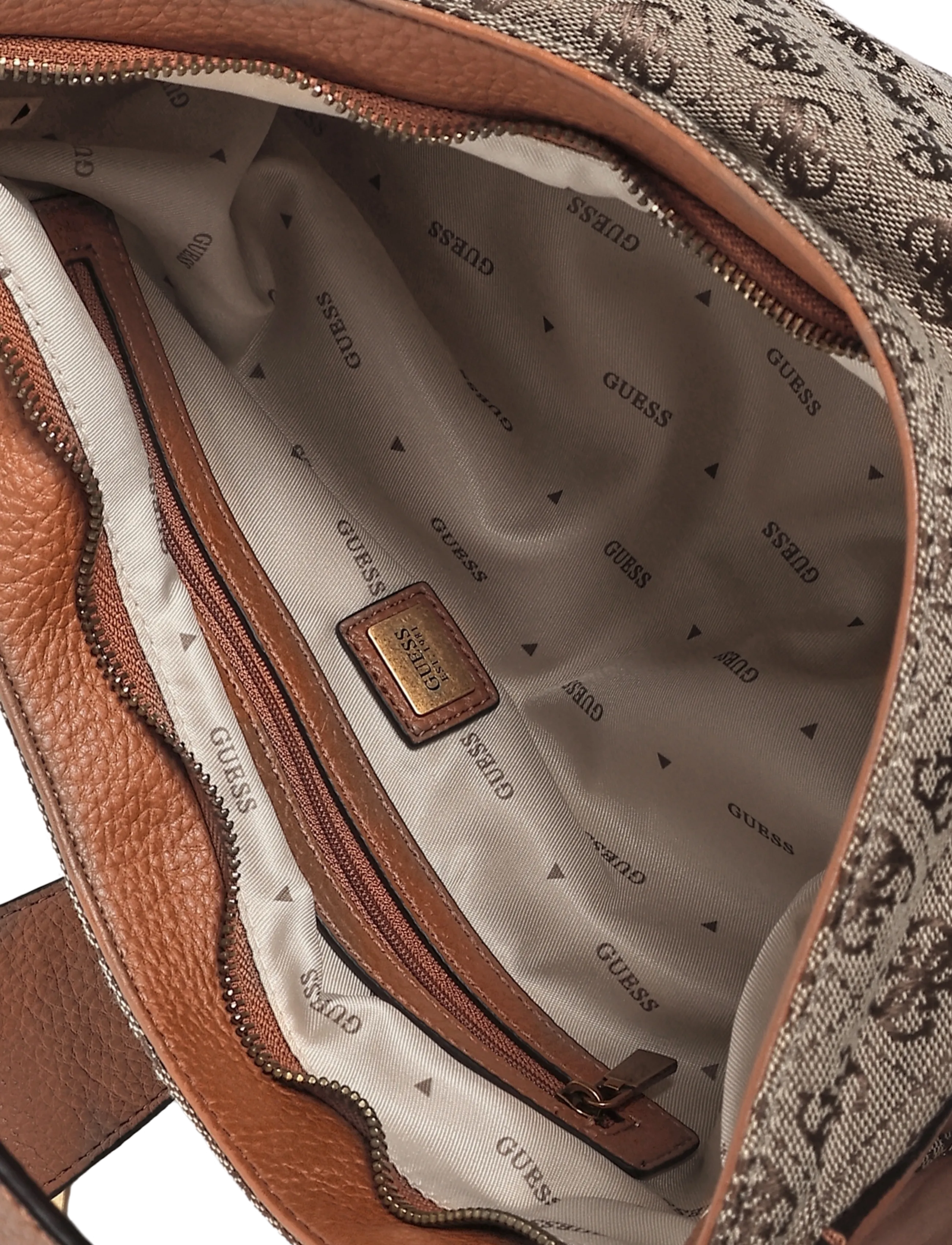 GUESS - CAMDEN SHOULDER BAG - latte logo/cognac - 3