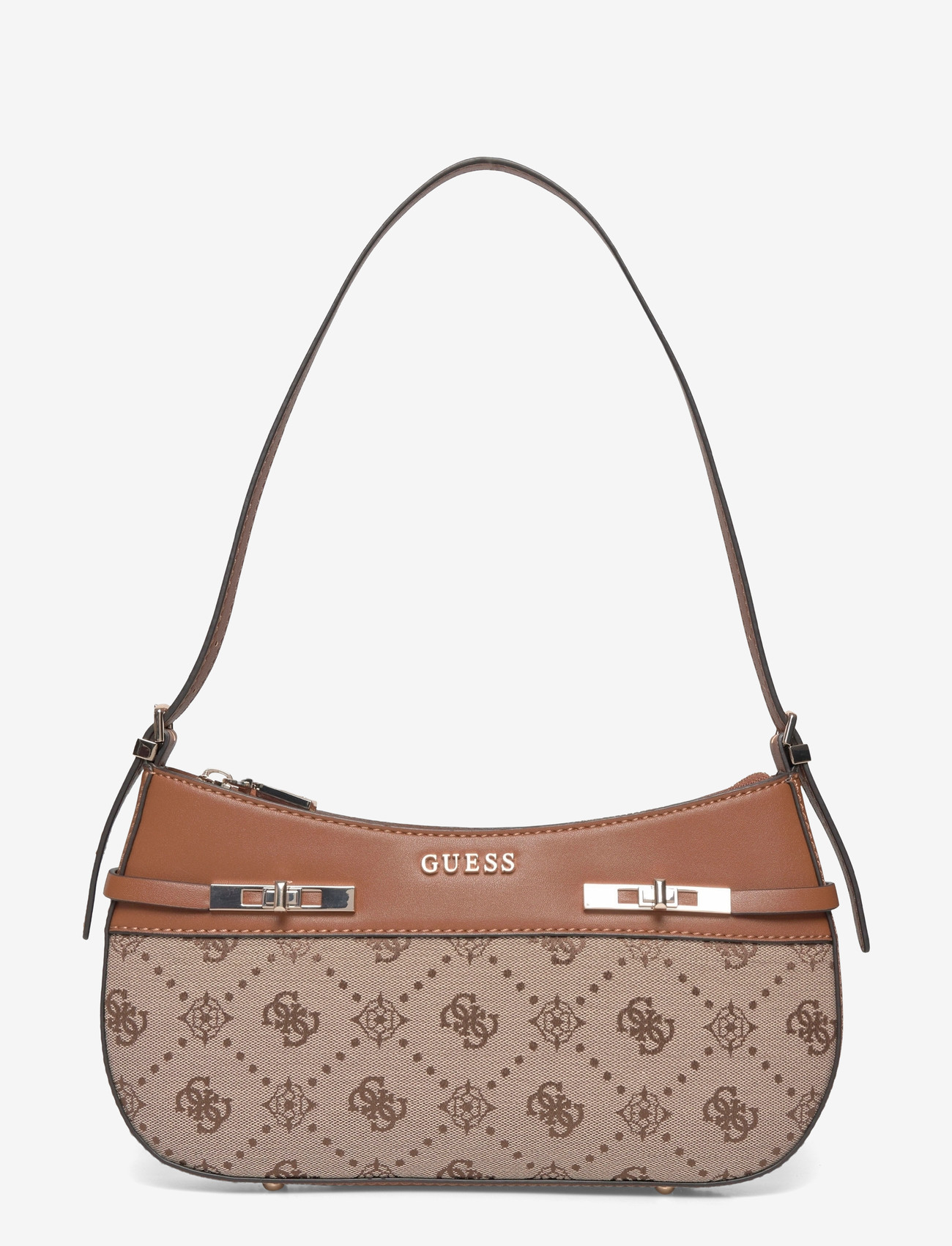 GUESS - MELINDA LOGO SHOULDER BAG - hverdags stil - latte logo - 0