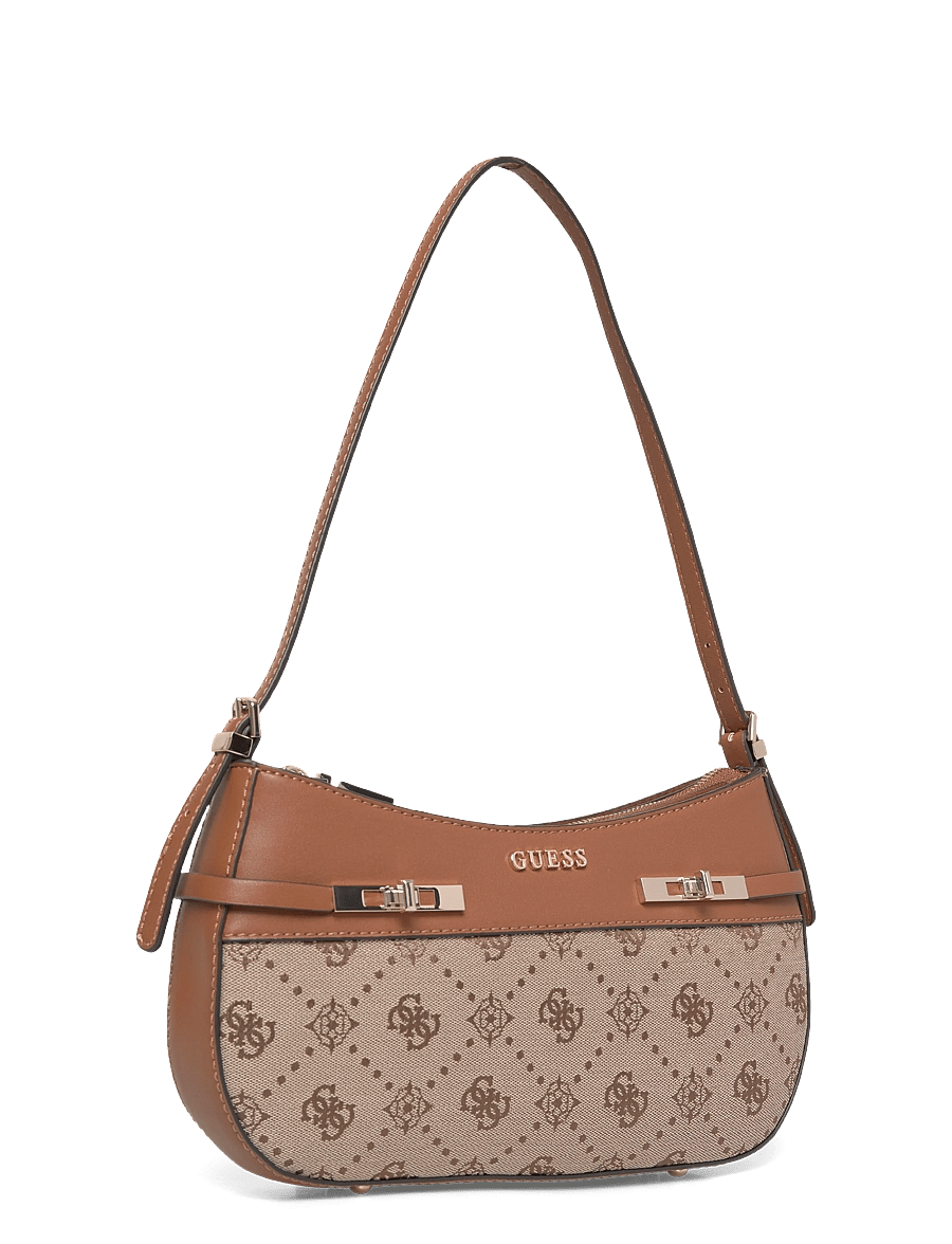 GUESS - MELINDA LOGO SHOULDER BAG - alltags-style - latte logo - 2