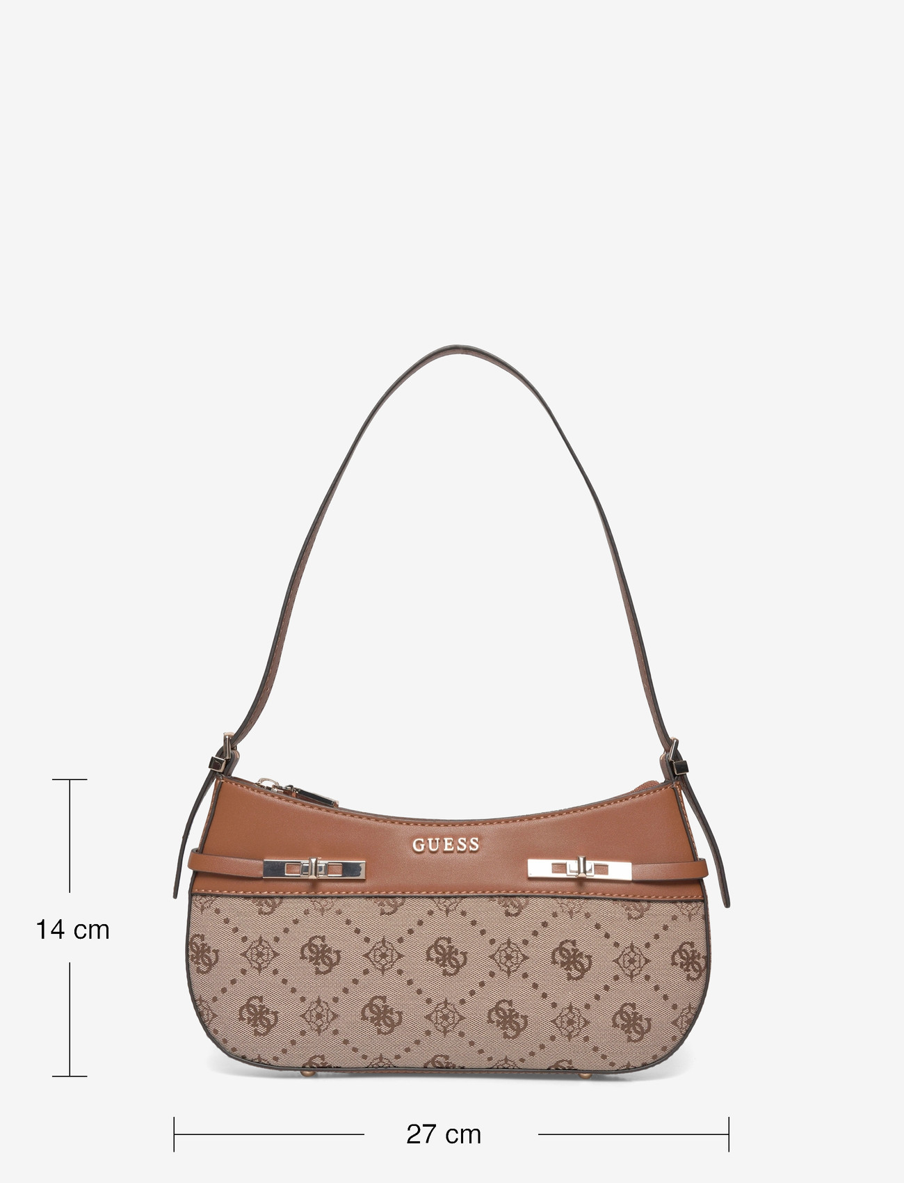 GUESS - MELINDA LOGO SHOULDER BAG - hverdags stil - latte logo - 3