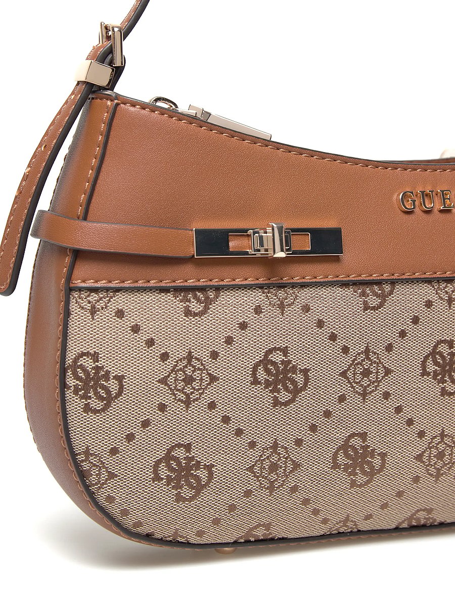 GUESS - MELINDA LOGO SHOULDER BAG - alltags-style - latte logo - 4
