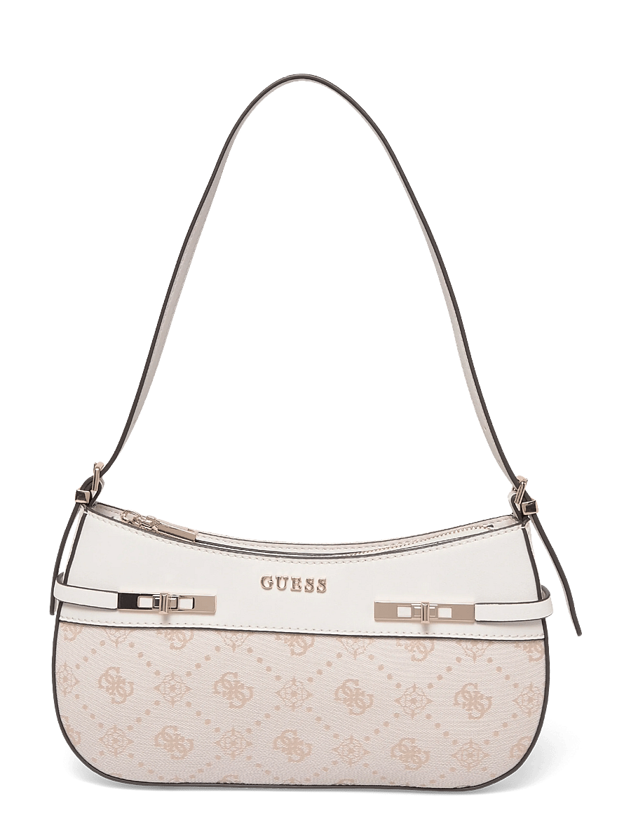 GUESS - MELINDA LOGO SHOULDER BAG - alltags-style - off white logo - 0