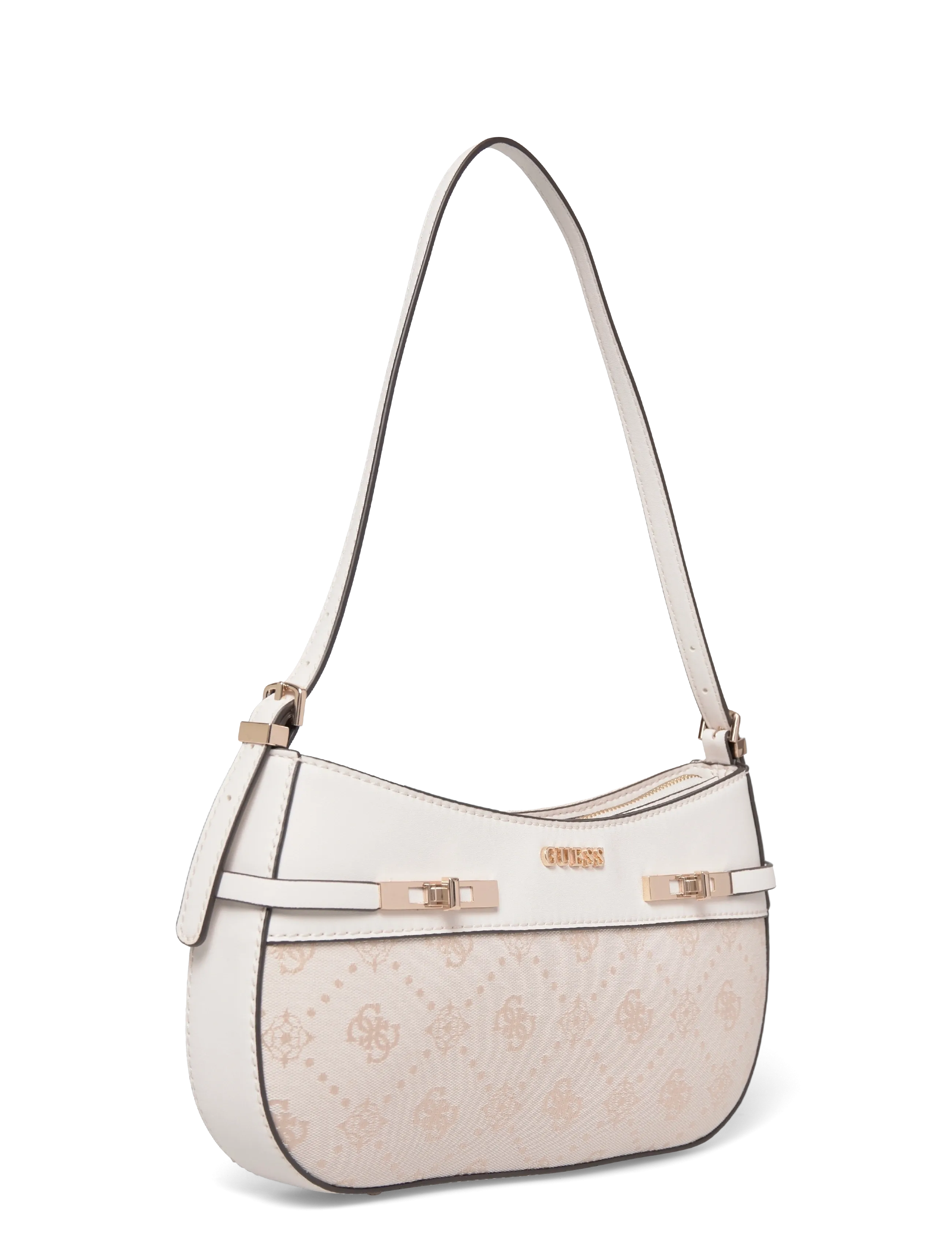 GUESS - MELINDA LOGO SHOULDER BAG - igapäevane stiil - off white logo - 2