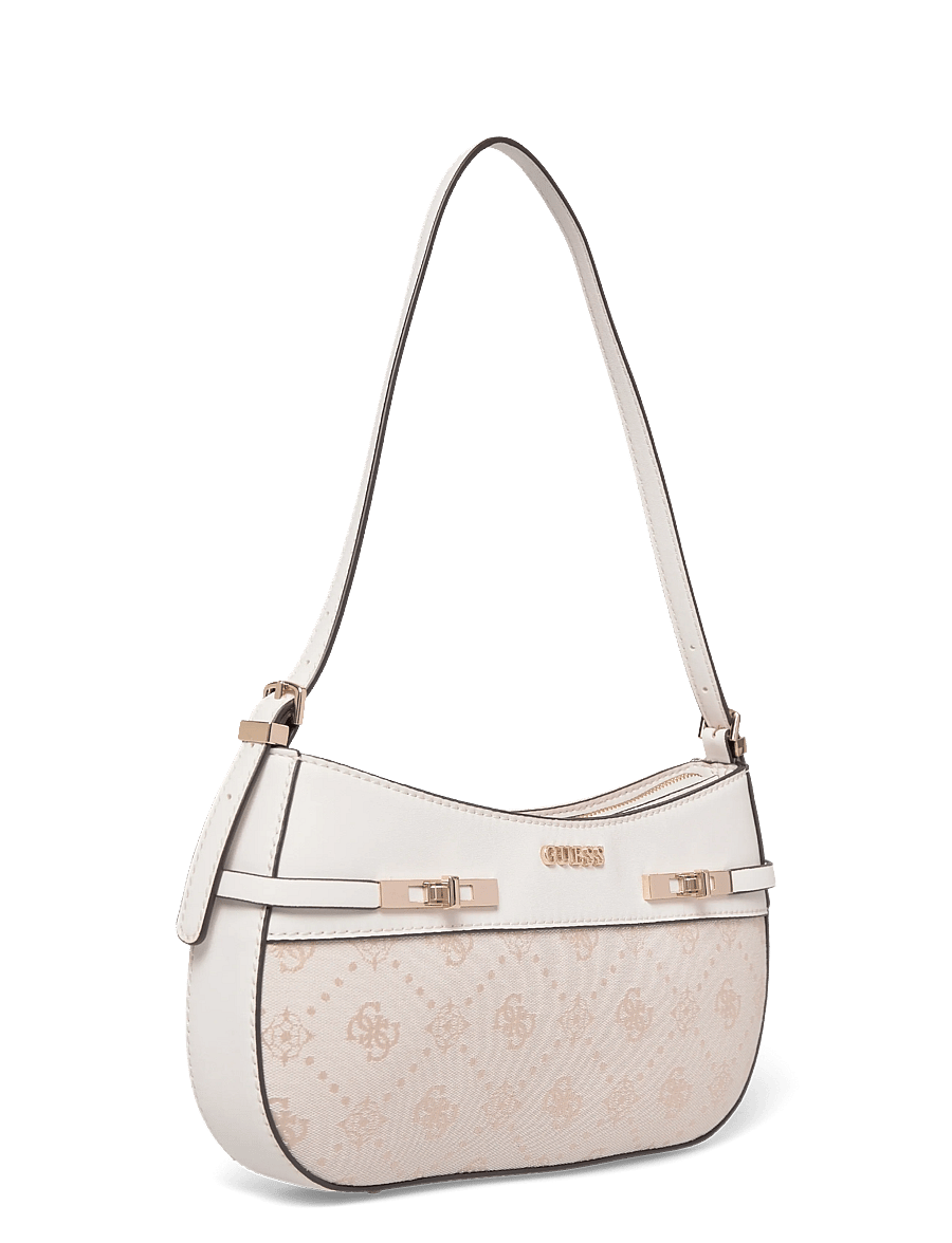 GUESS - MELINDA LOGO SHOULDER BAG - alltags-style - off white logo - 2