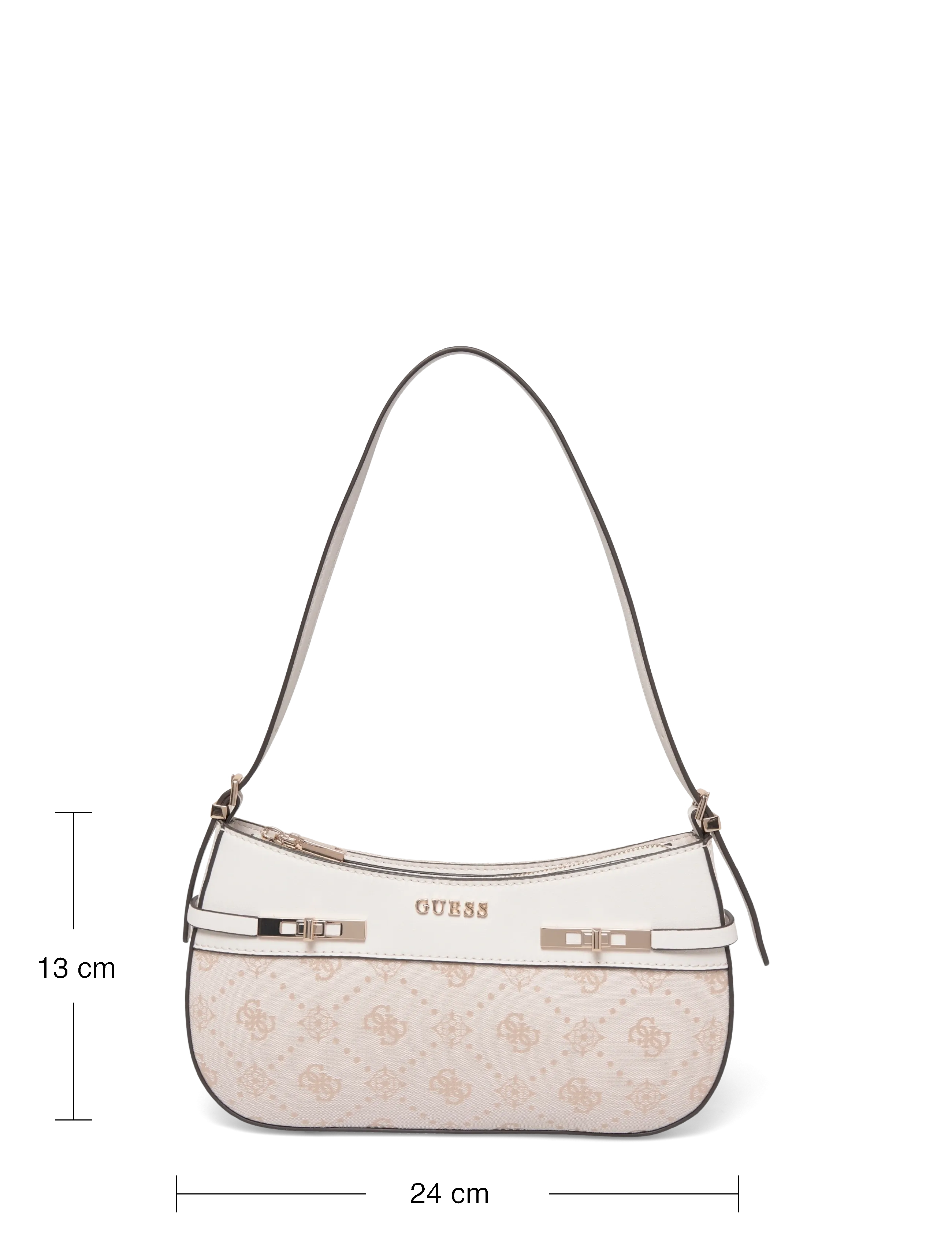 GUESS - MELINDA LOGO SHOULDER BAG - igapäevane stiil - off white logo - 3