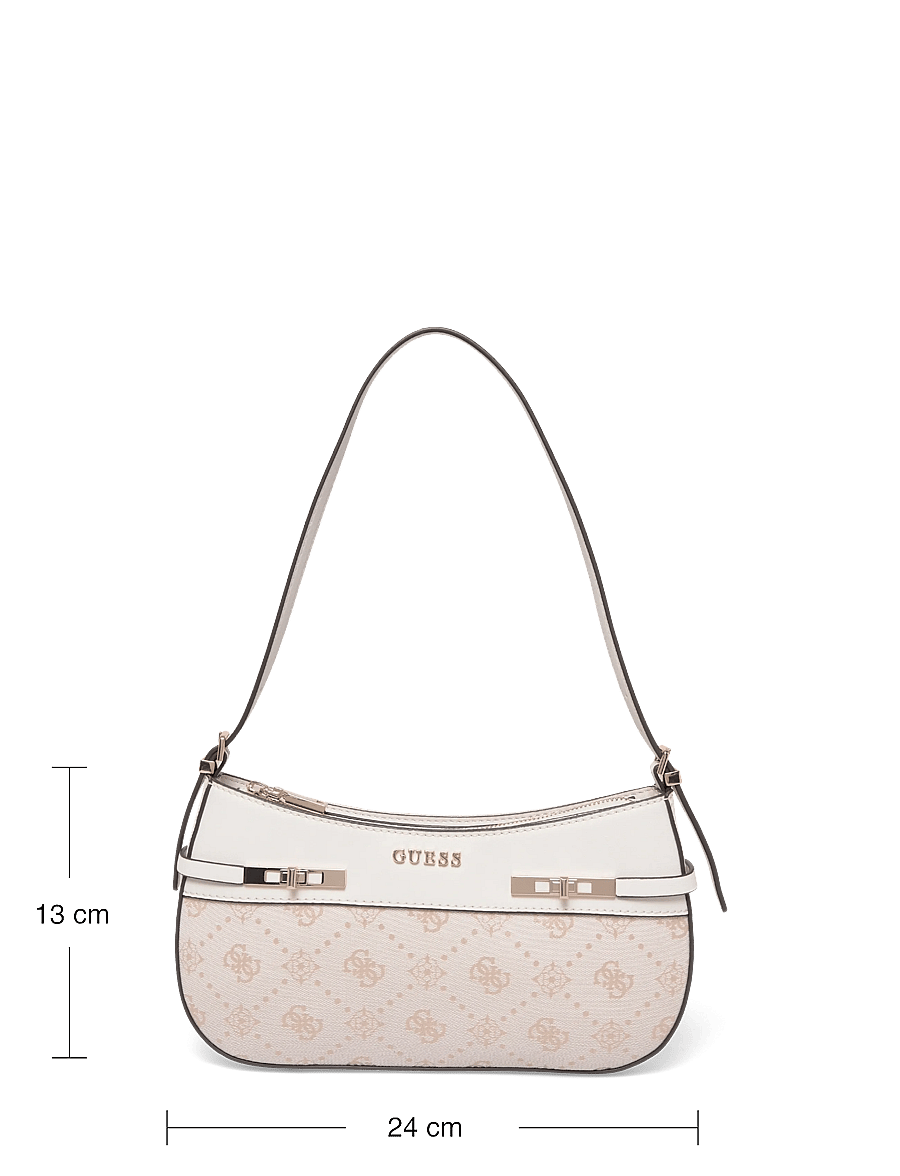 GUESS - MELINDA LOGO SHOULDER BAG - alltags-style - off white logo - 3
