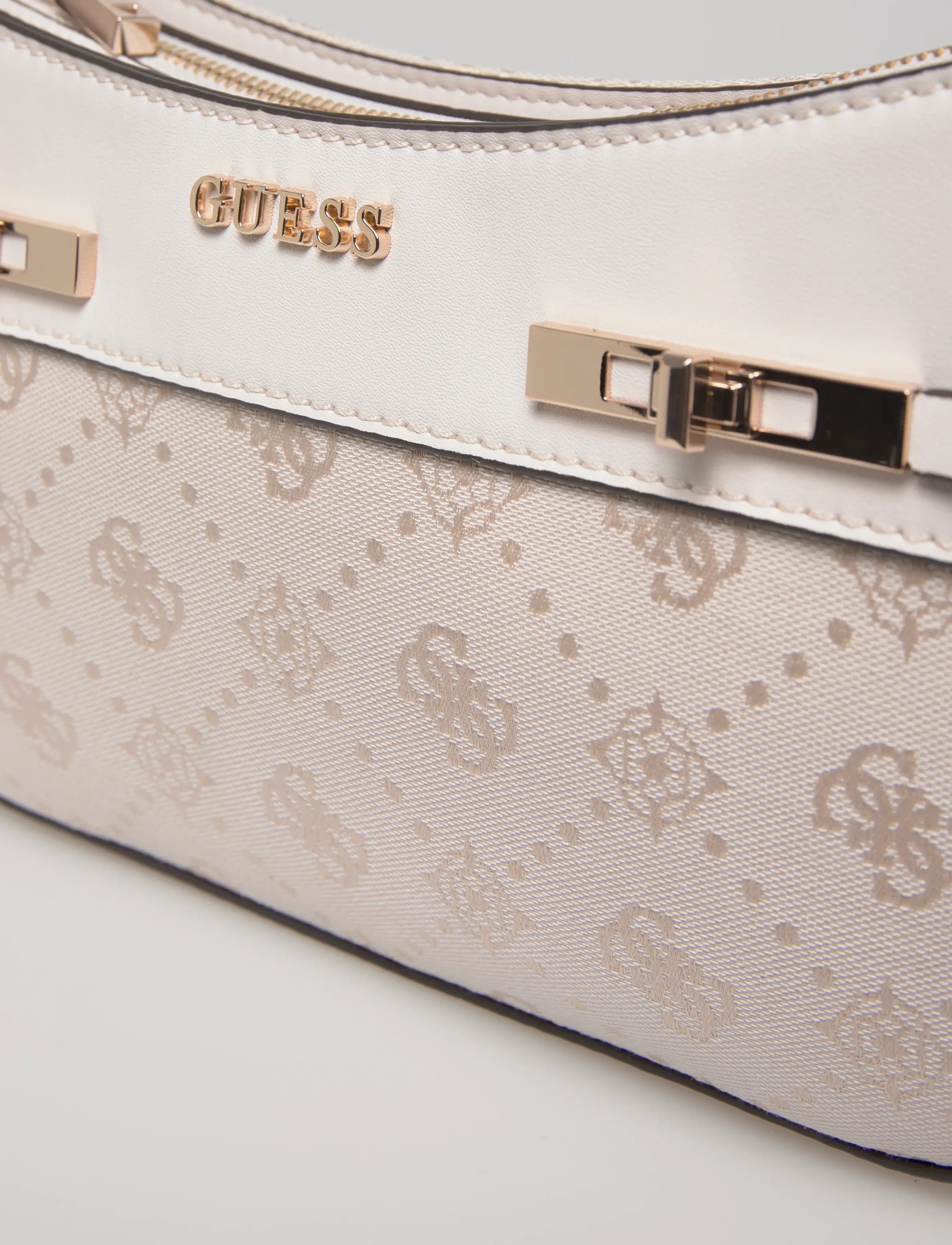 GUESS - MELINDA LOGO SHOULDER BAG - igapäevane stiil - off white logo - 4