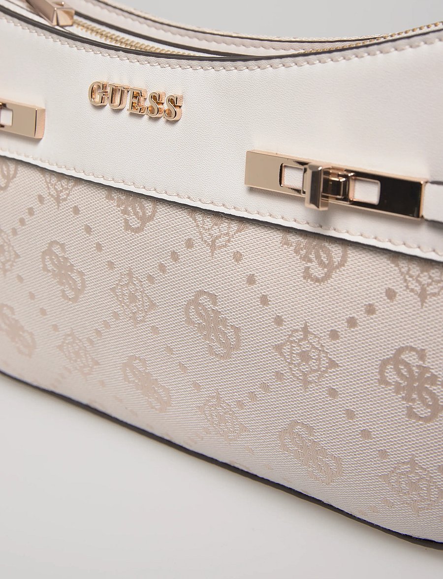 GUESS - MELINDA LOGO SHOULDER BAG - alltags-style - off white logo - 4