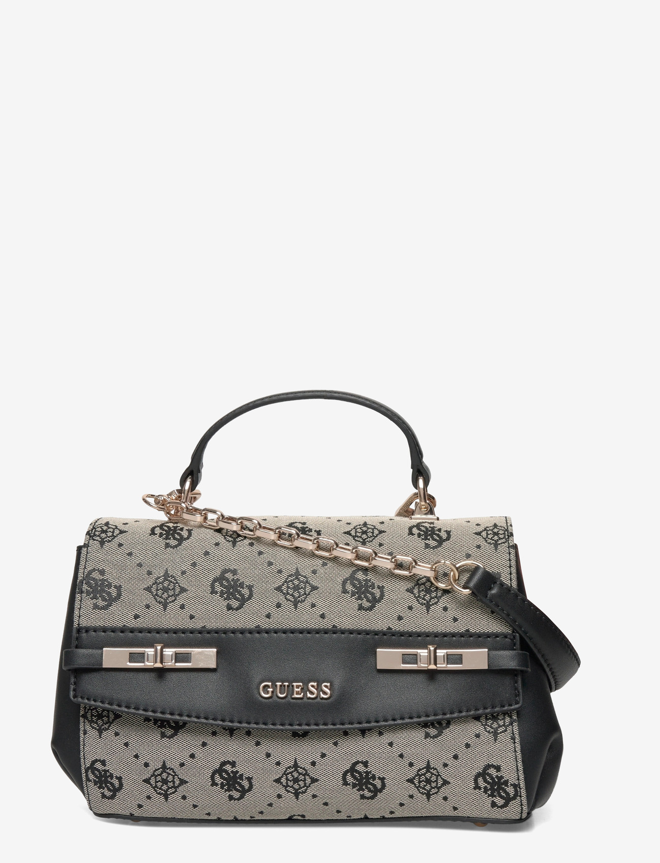 GUESS - MELINDA LOGO TOP HANDLE FLAP - speciella tillfällen - black logo - 0