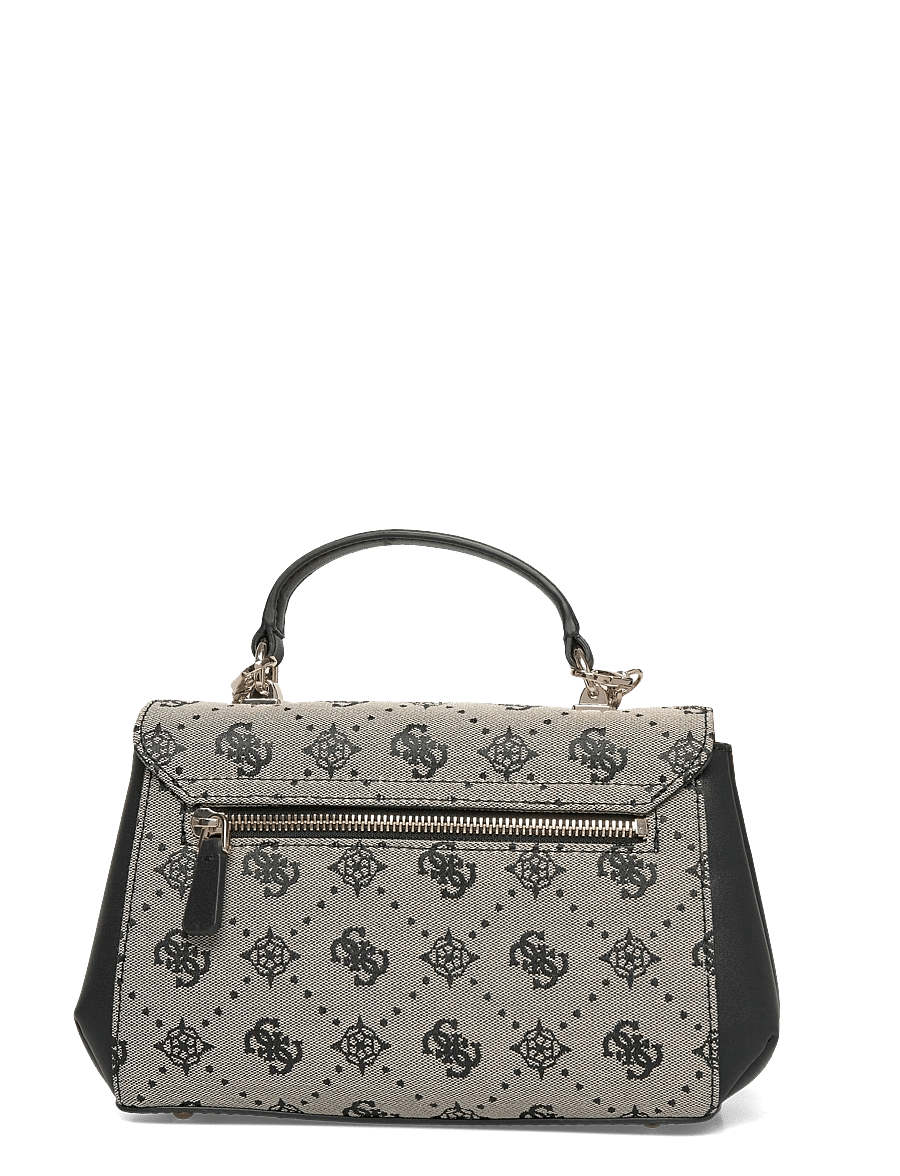 GUESS - MELINDA LOGO TOP HANDLE FLAP - crossbody bags - black logo - 1