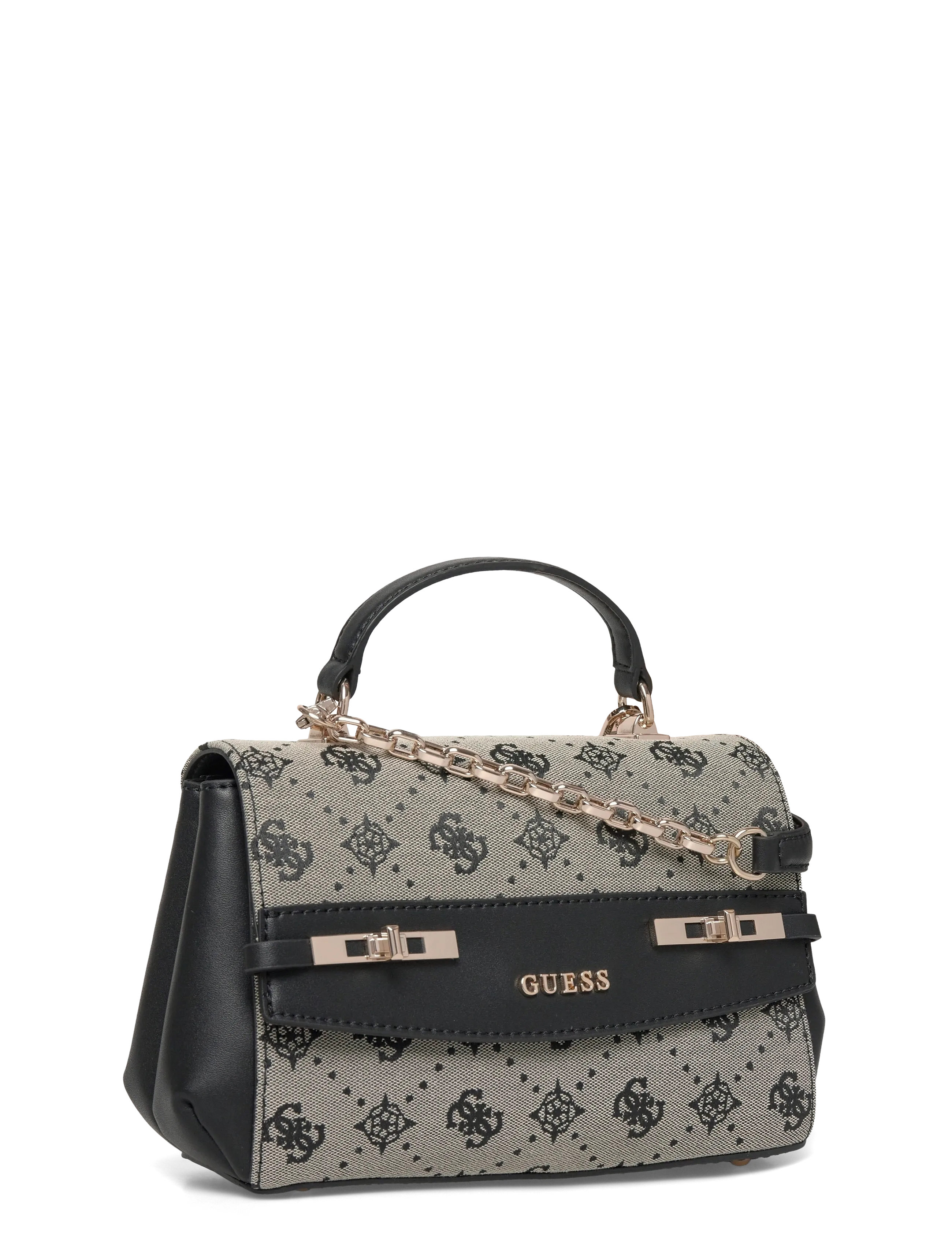 GUESS - MELINDA LOGO TOP HANDLE FLAP - igapäevane stiil - black logo - 2