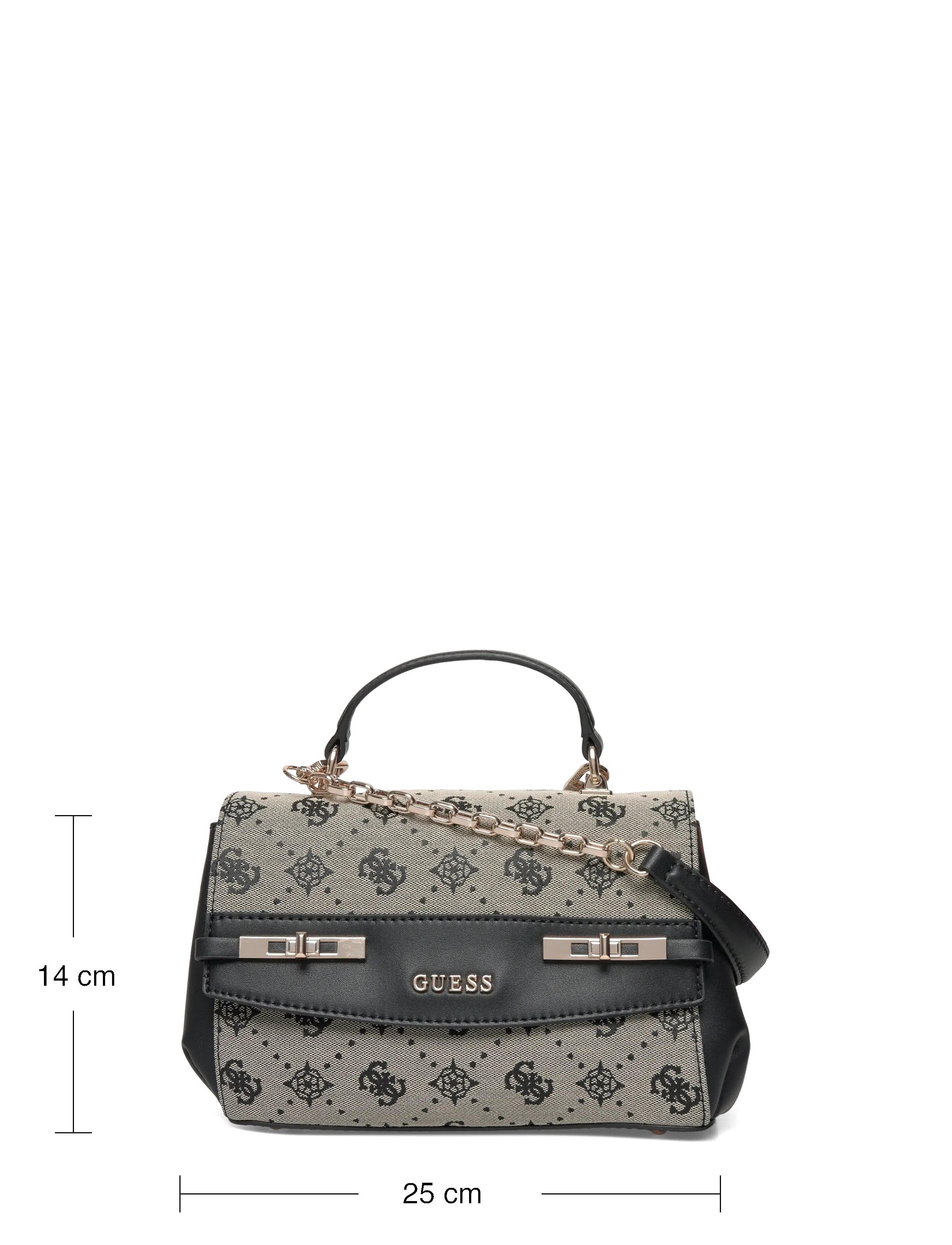 GUESS - MELINDA LOGO TOP HANDLE FLAP - igapäevane stiil - black logo - 3