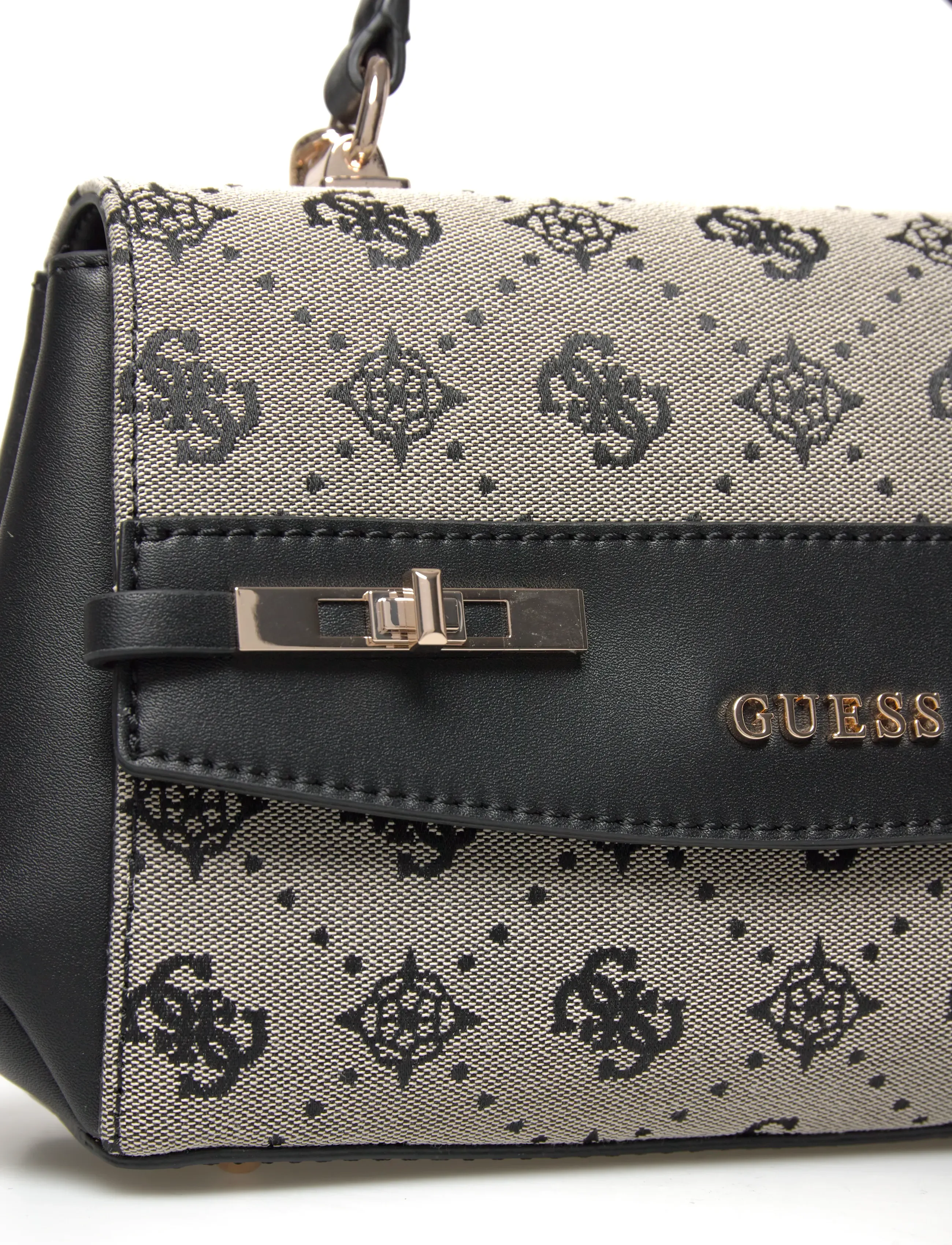 GUESS - MELINDA LOGO TOP HANDLE FLAP - igapäevane stiil - black logo - 4