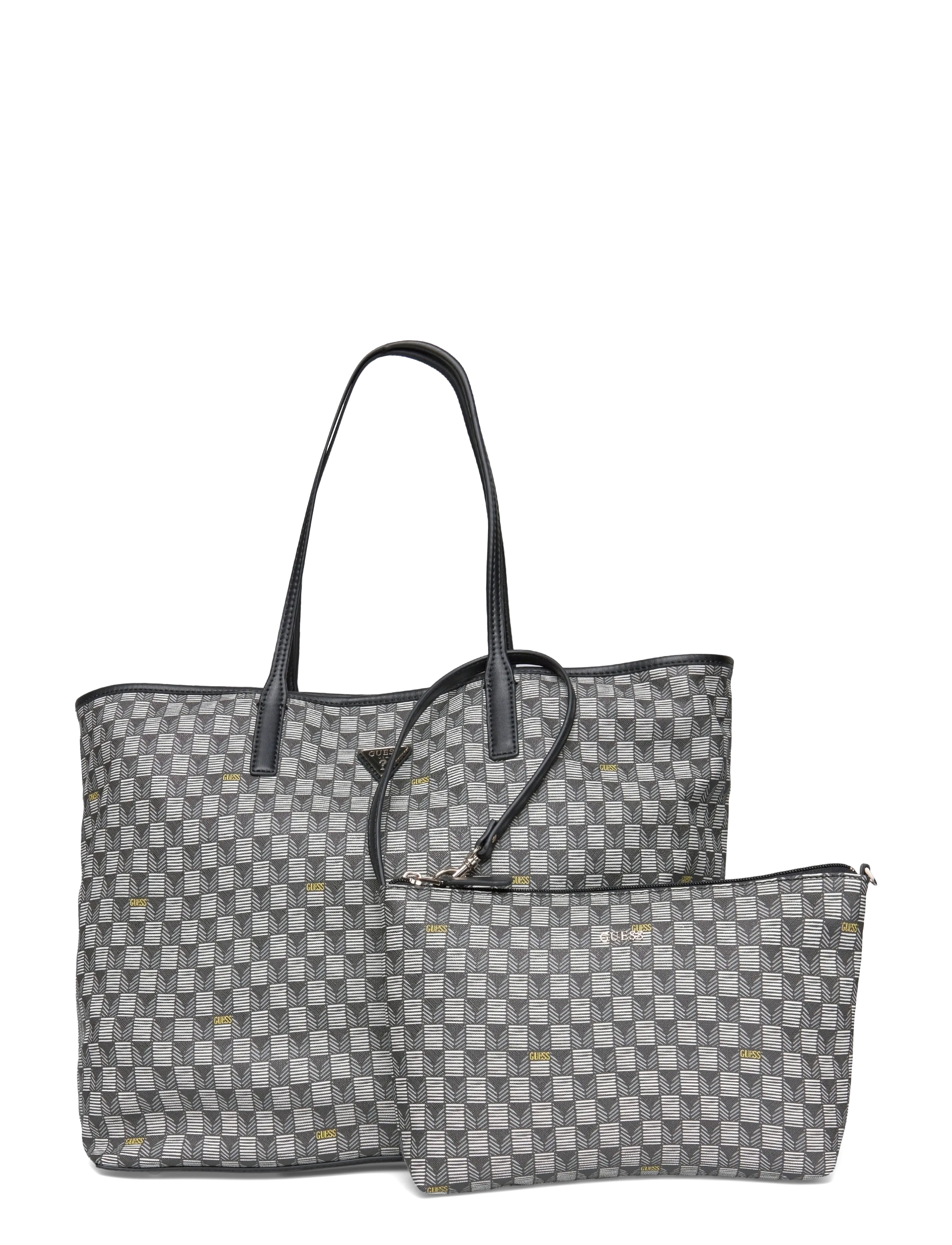 GUESS G WAVE II LARGE 2 IN 1 TOTE - GUESS - BLACK LOGO / grey
