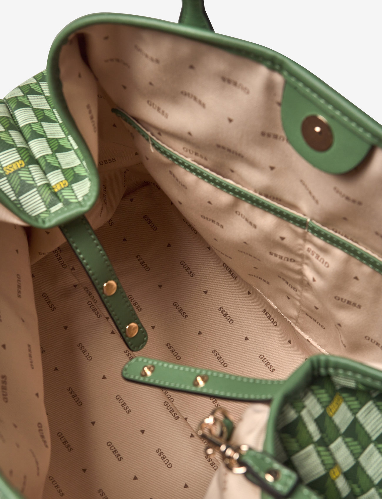 GUESS - G WAVE LARGE 2 IN 1 TOTE - shoppers - green logo - 4