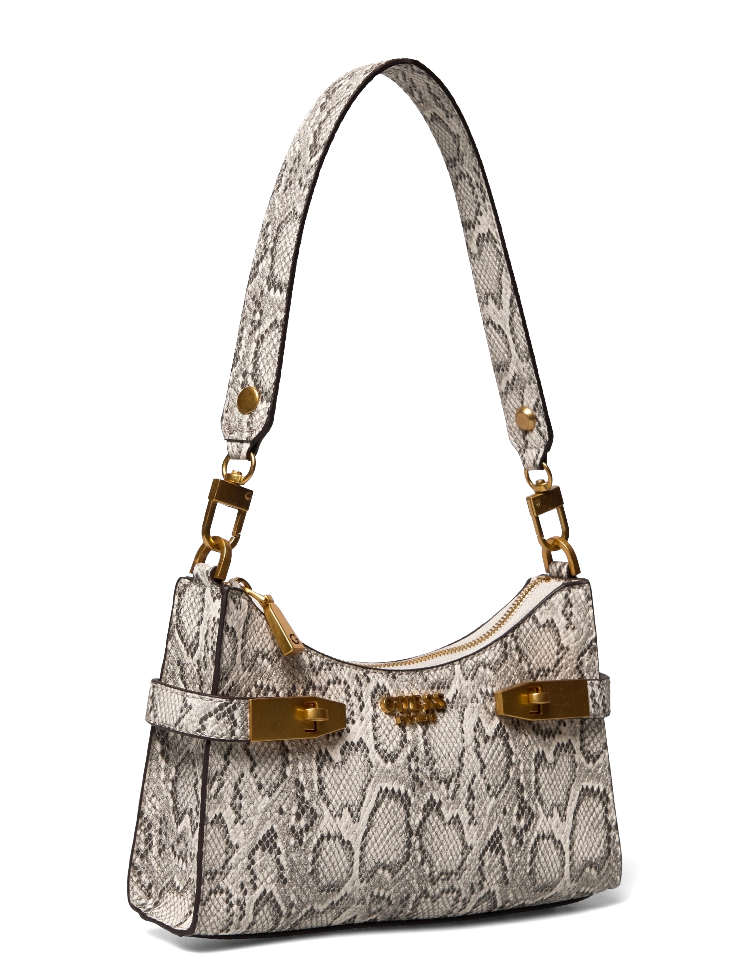 GUESS - ZADIE LOGO TOP ZIP SHLDR BAG - python - 2