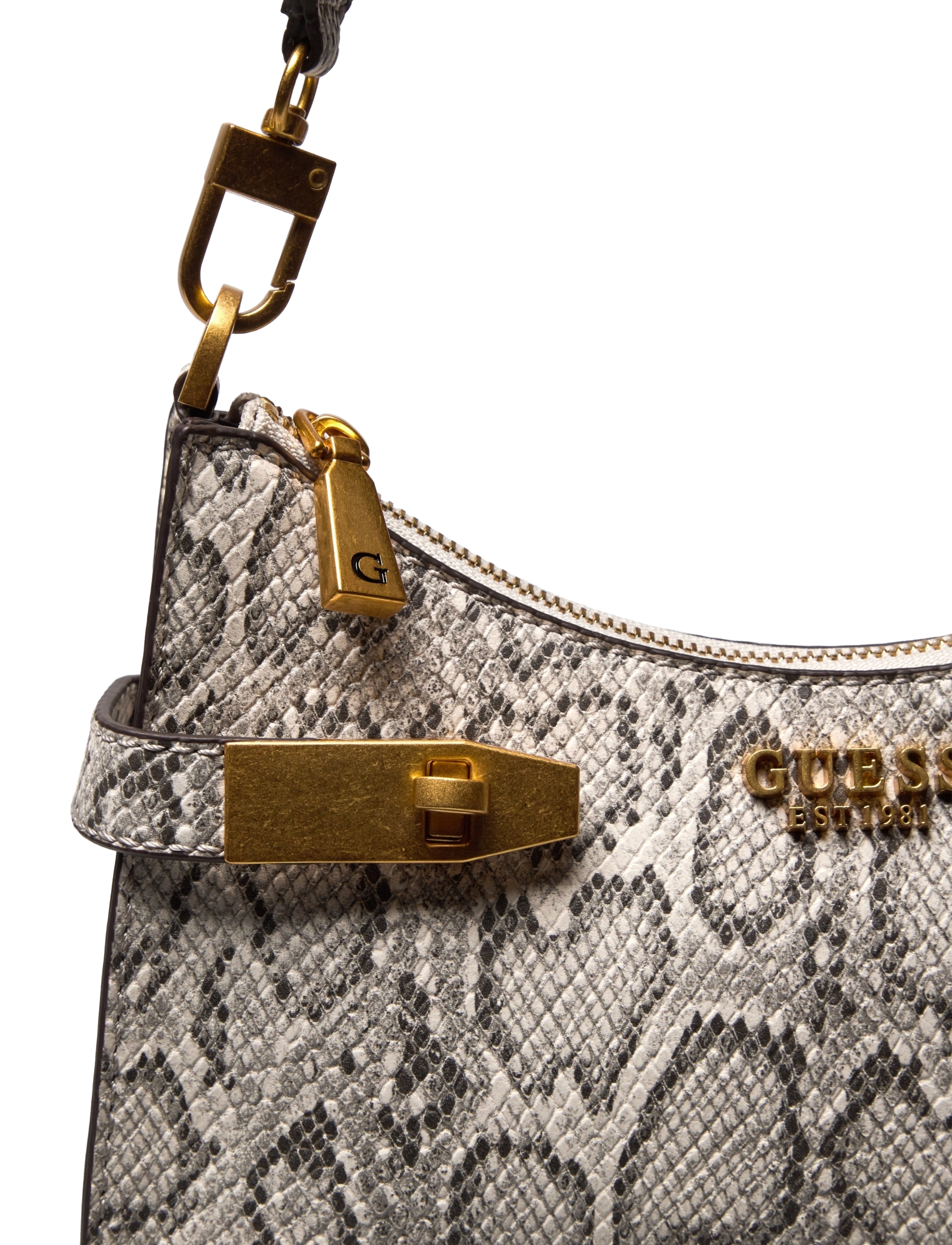 GUESS - ZADIE LOGO TOP ZIP SHLDR BAG - python - 3