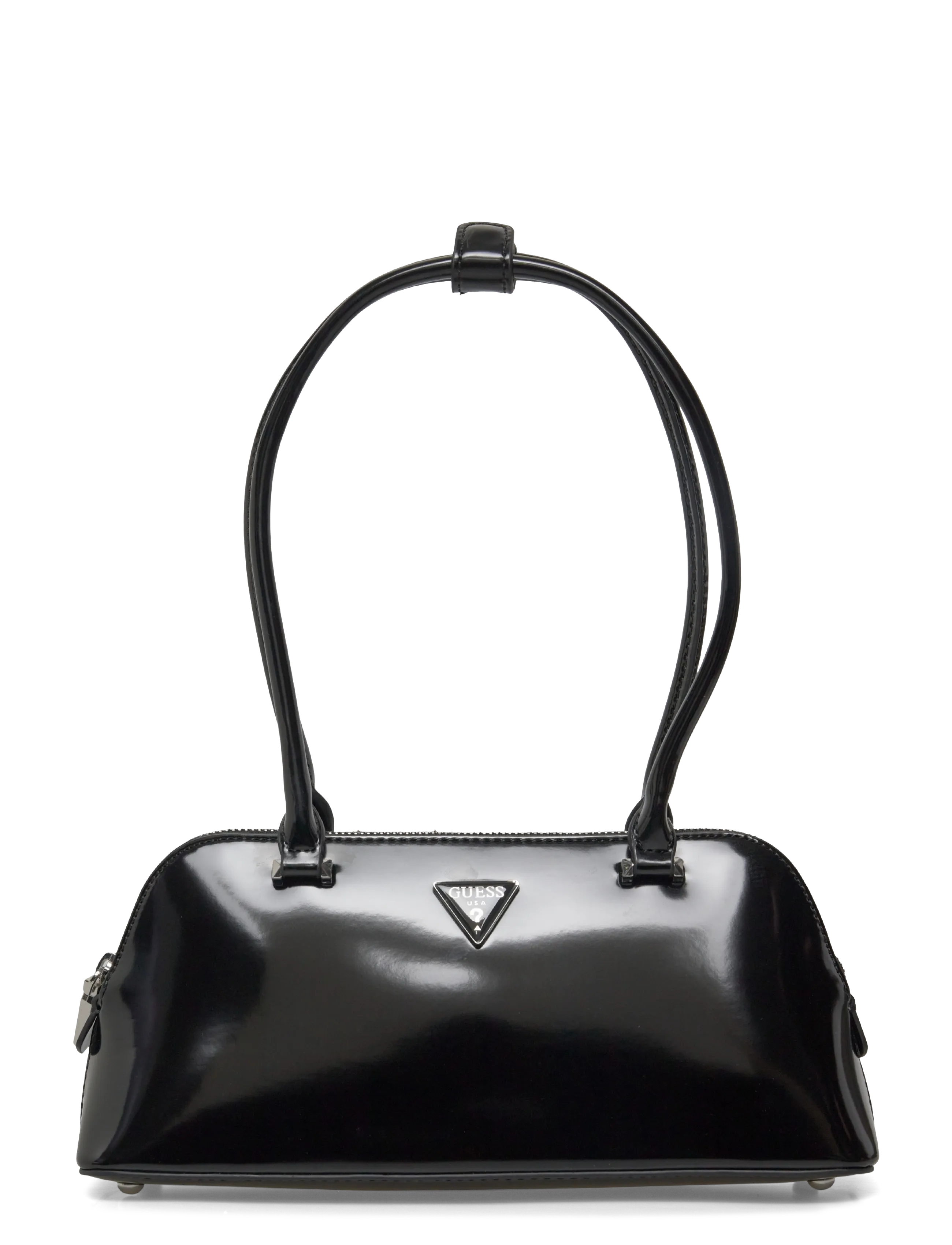 GUESS ARNELA SHOULDER SATCHEL - Axelremsväskor - BLACK / black