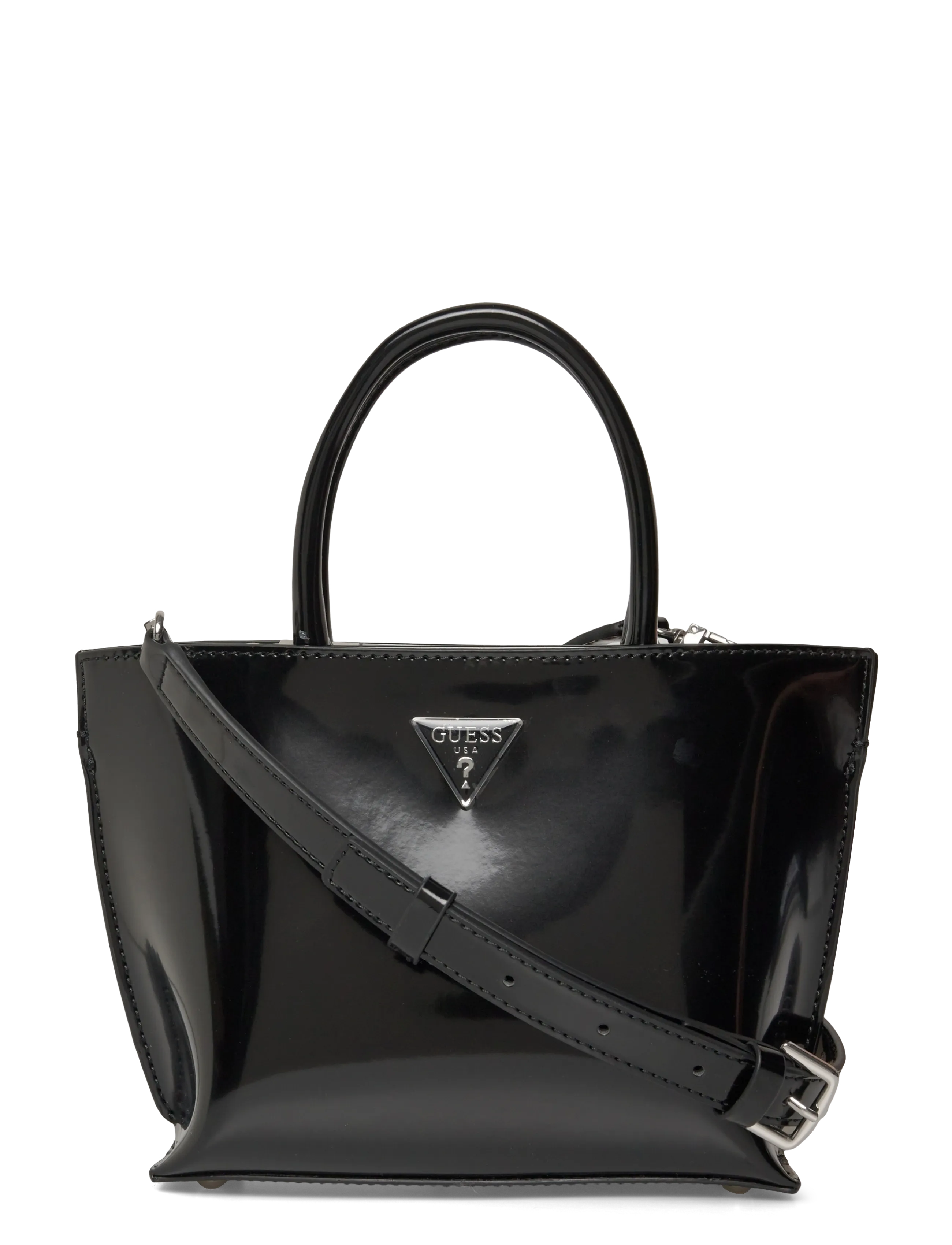 GUESS ARNELA MINI TOTE - Axelremsväskor - BLACK / black