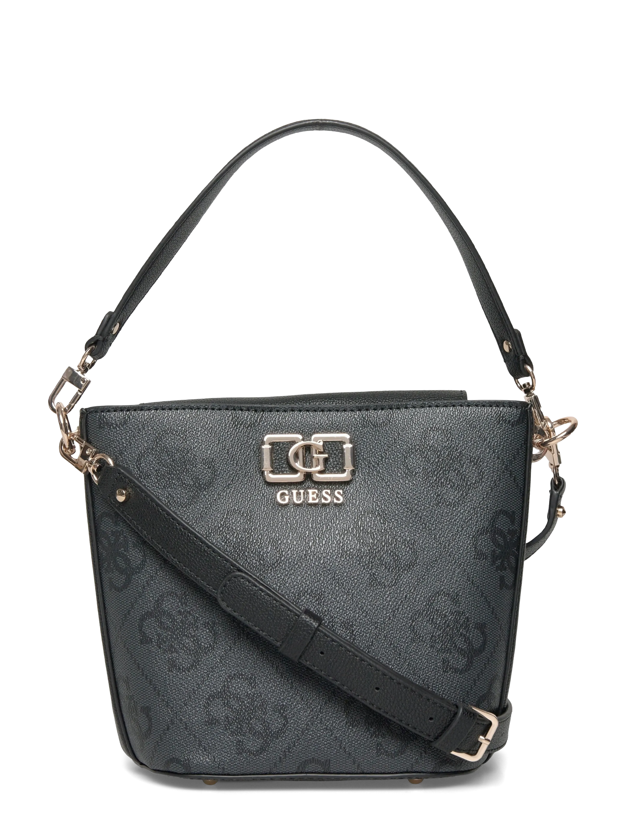 GUESS KARNILLA LOGO BUCKET - Handtaschen - COAL LOGO / black