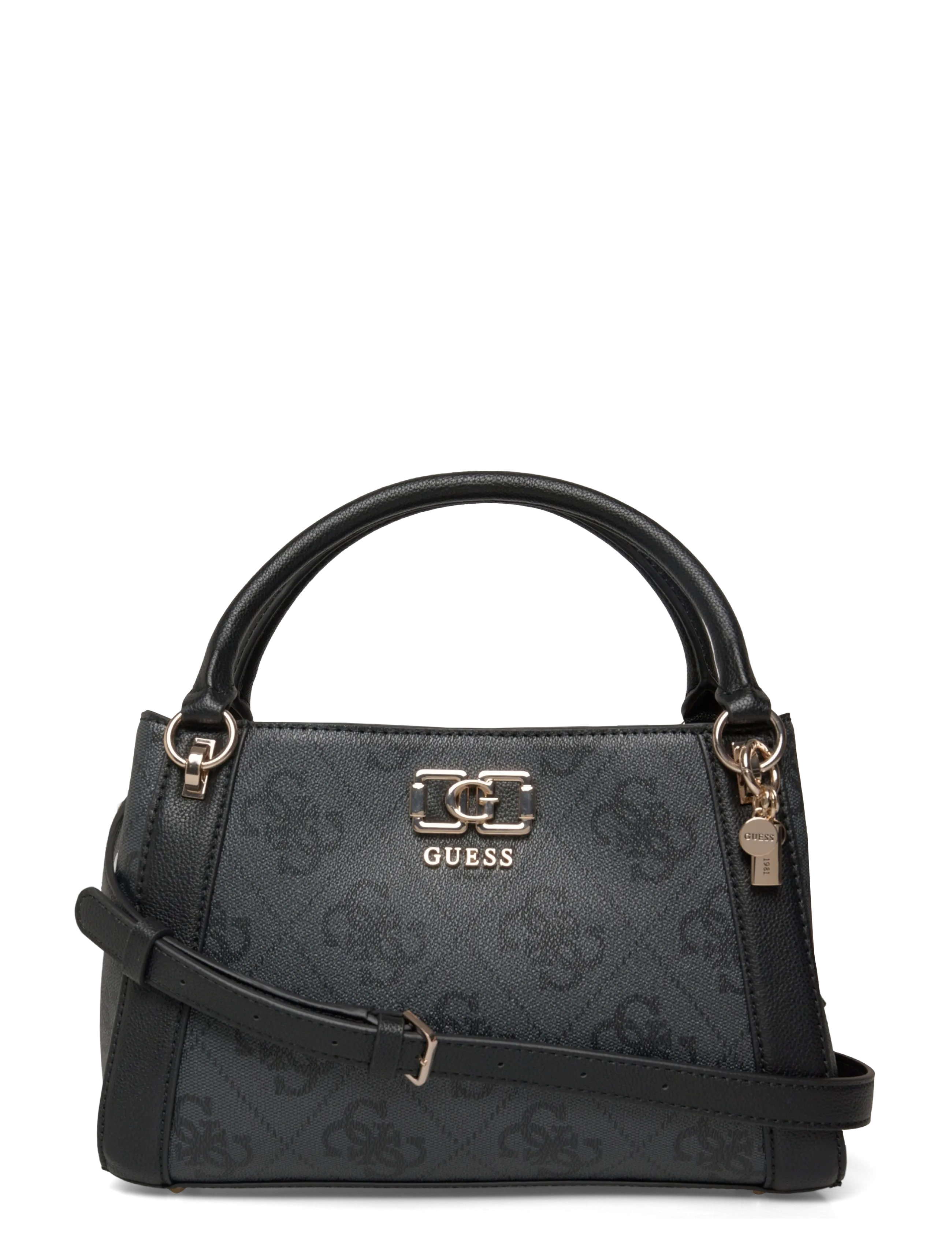 GUESS KARNILLA LOGO GFRIEND SATHEL - Handtaschen - COAL LOGO / black