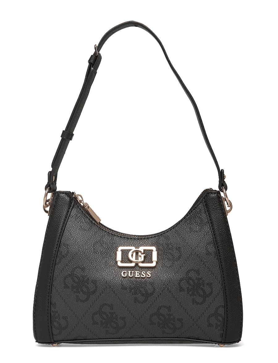 GUESS - KARNILLA LOGO SHOULDER BAG - skuldertasker - coal logo - 0
