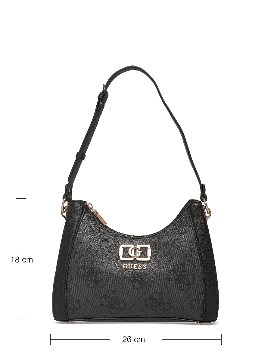 GUESS - KARNILLA LOGO SHOULDER BAG - skuldertasker - coal logo - 3