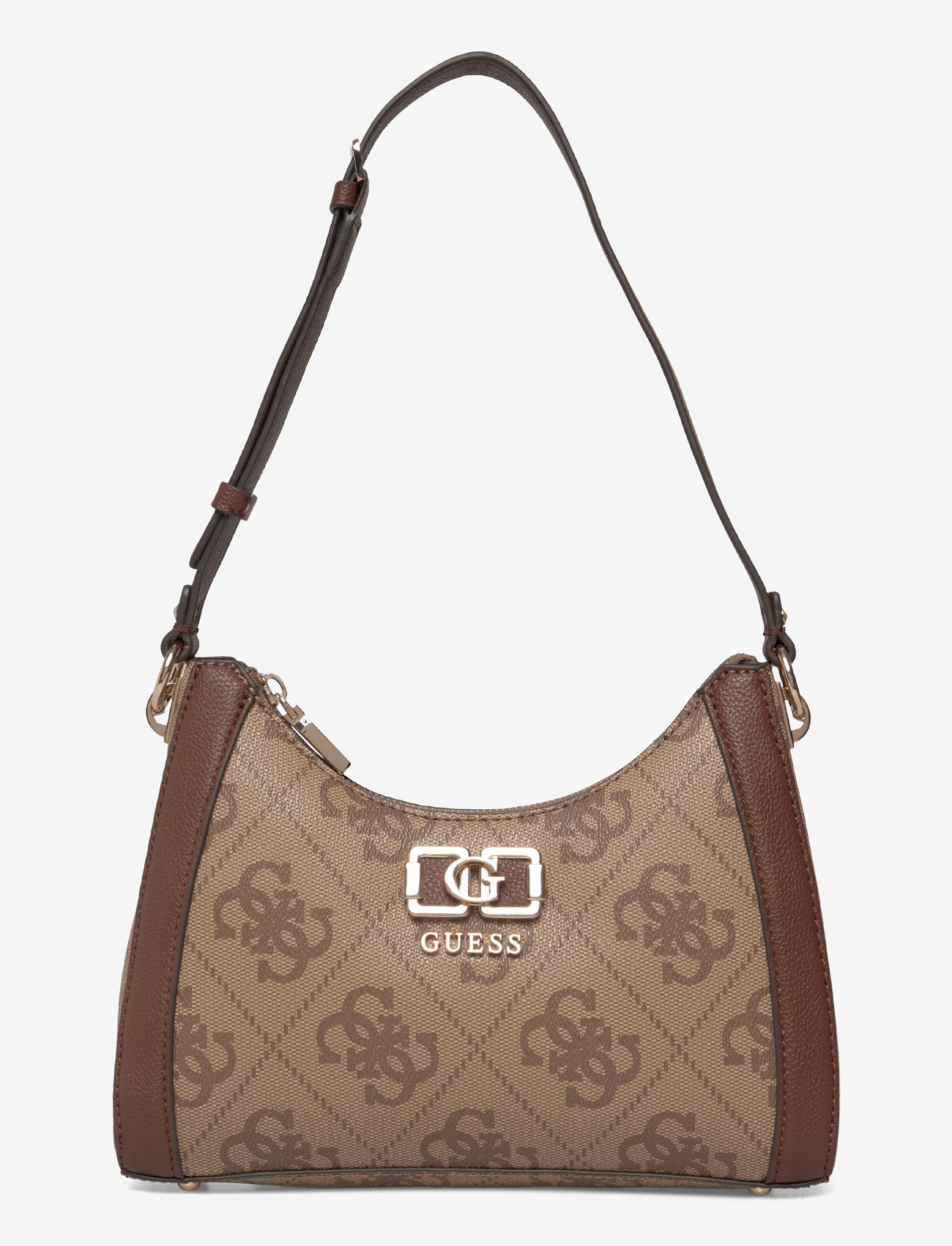 GUESS - KARNILLA LOGO SHOULDER BAG - hverdags stil - latte logo/brown - 0
