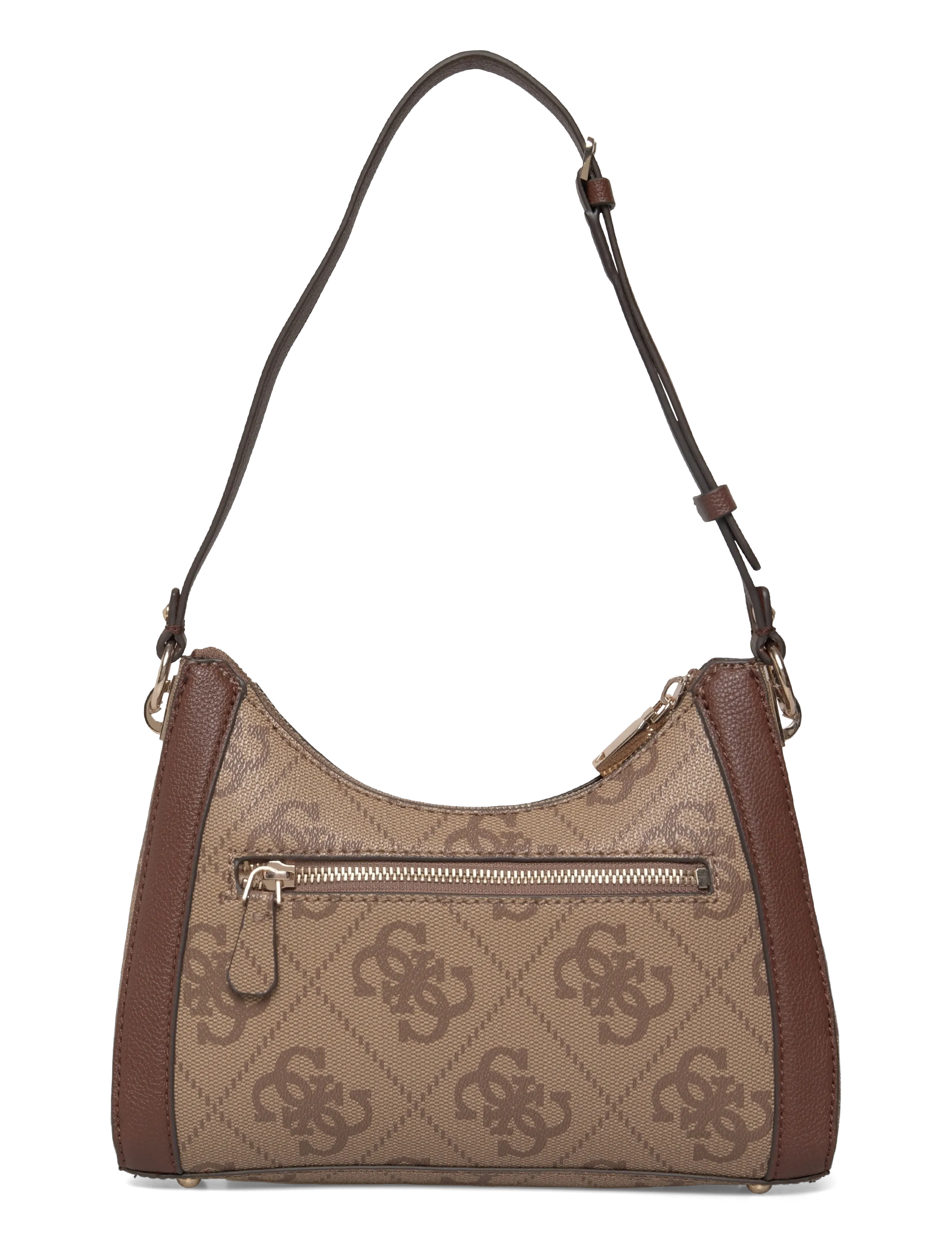 GUESS - KARNILLA LOGO SHOULDER BAG - juhlamuotia outlet-hintaan - latte logo/brown - 1