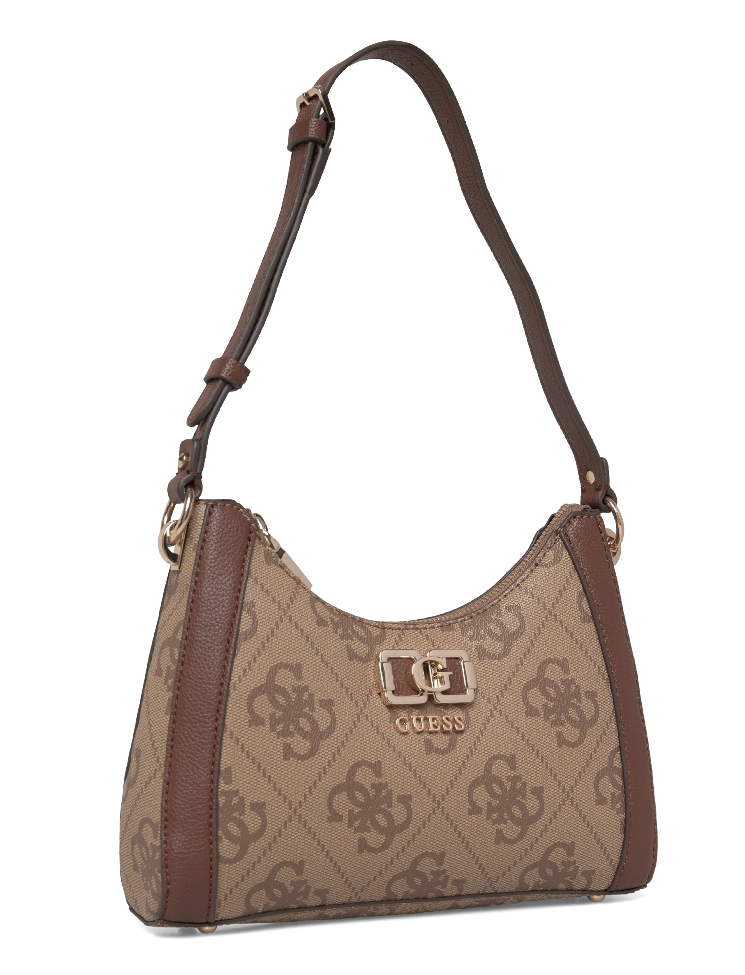 GUESS - KARNILLA LOGO SHOULDER BAG - juhlamuotia outlet-hintaan - latte logo/brown - 2