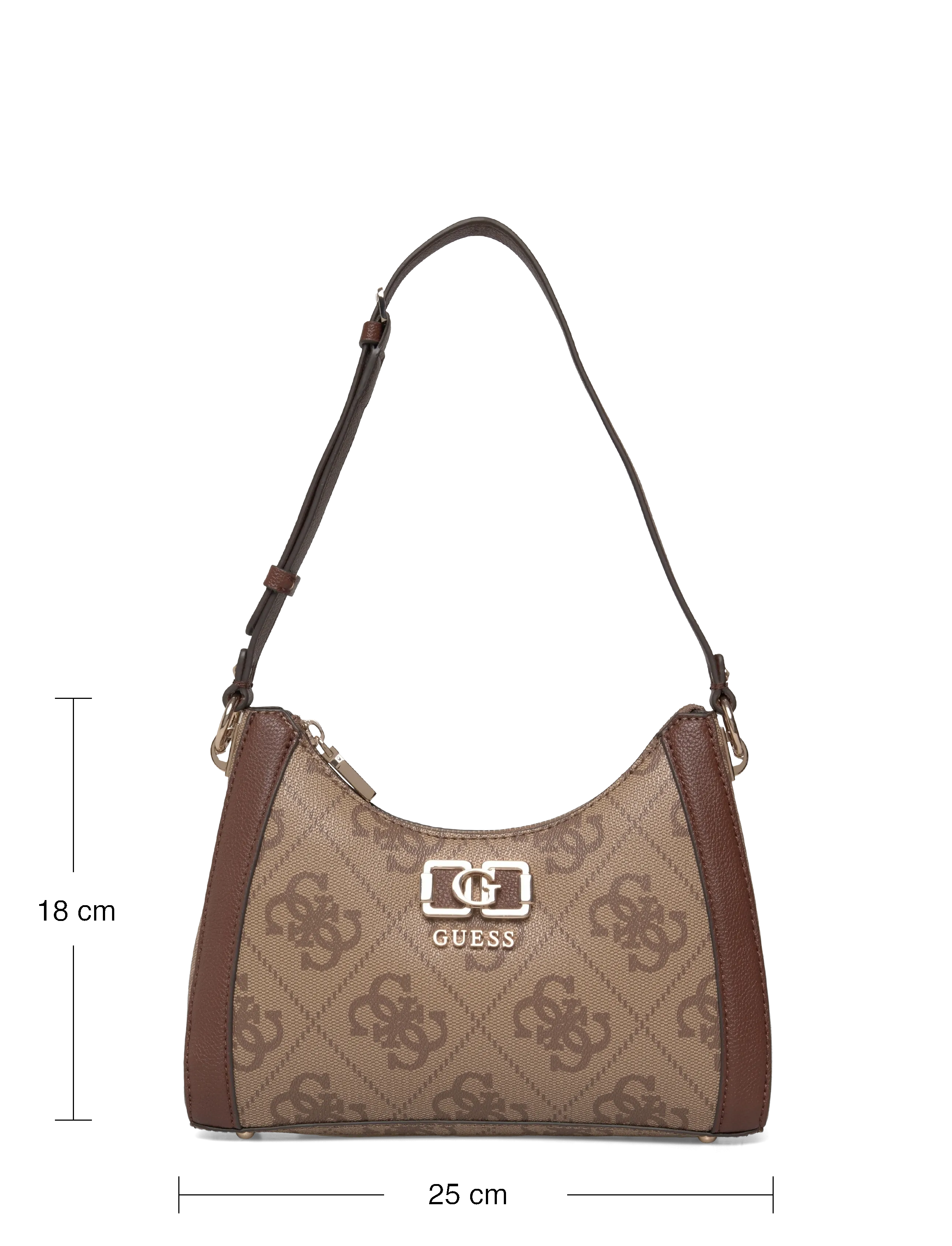 GUESS - KARNILLA LOGO SHOULDER BAG - juhlamuotia outlet-hintaan - latte logo/brown - 3