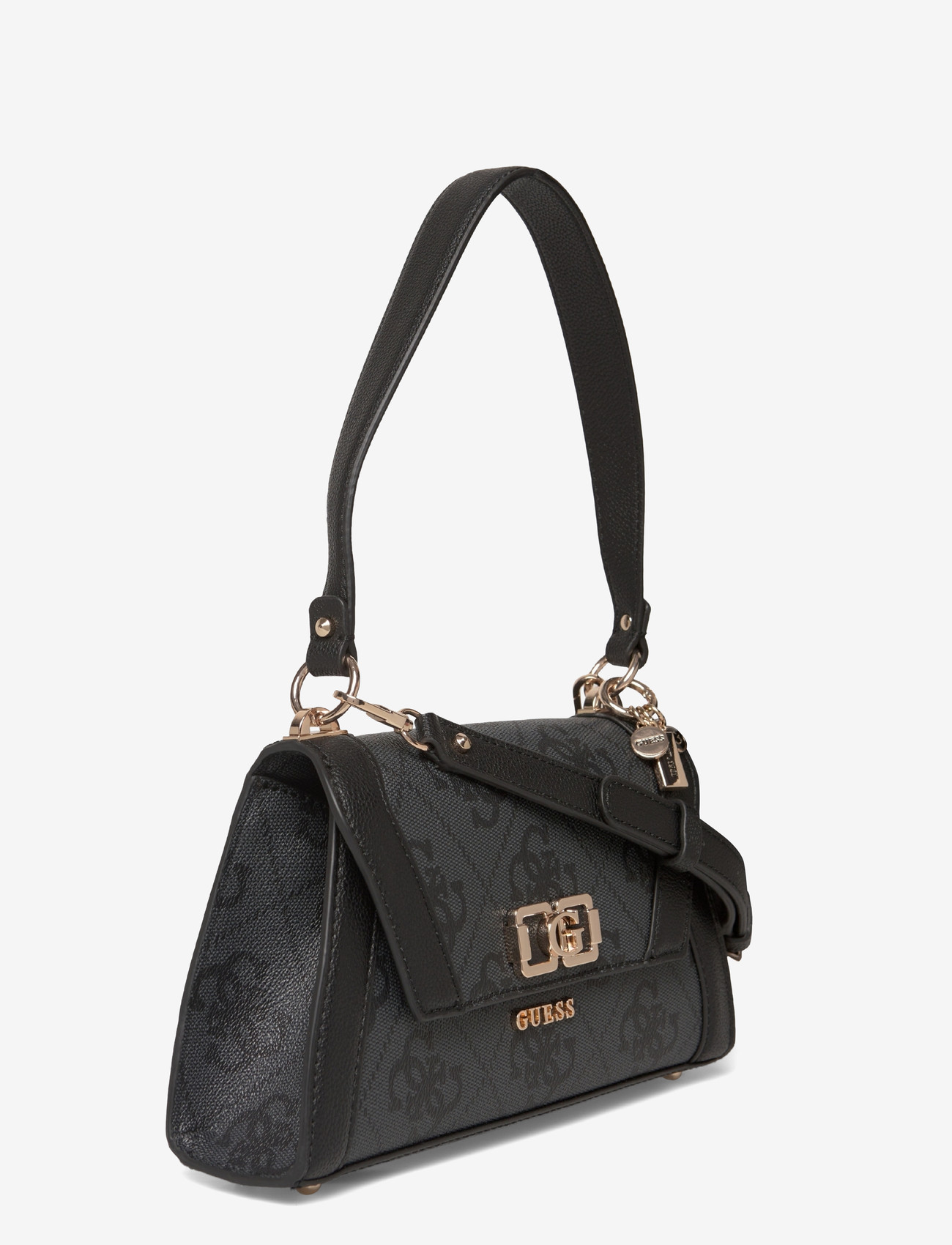 GUESS - KARNILLA LOGO FLAP SHLDR BAG - coal logo - 2