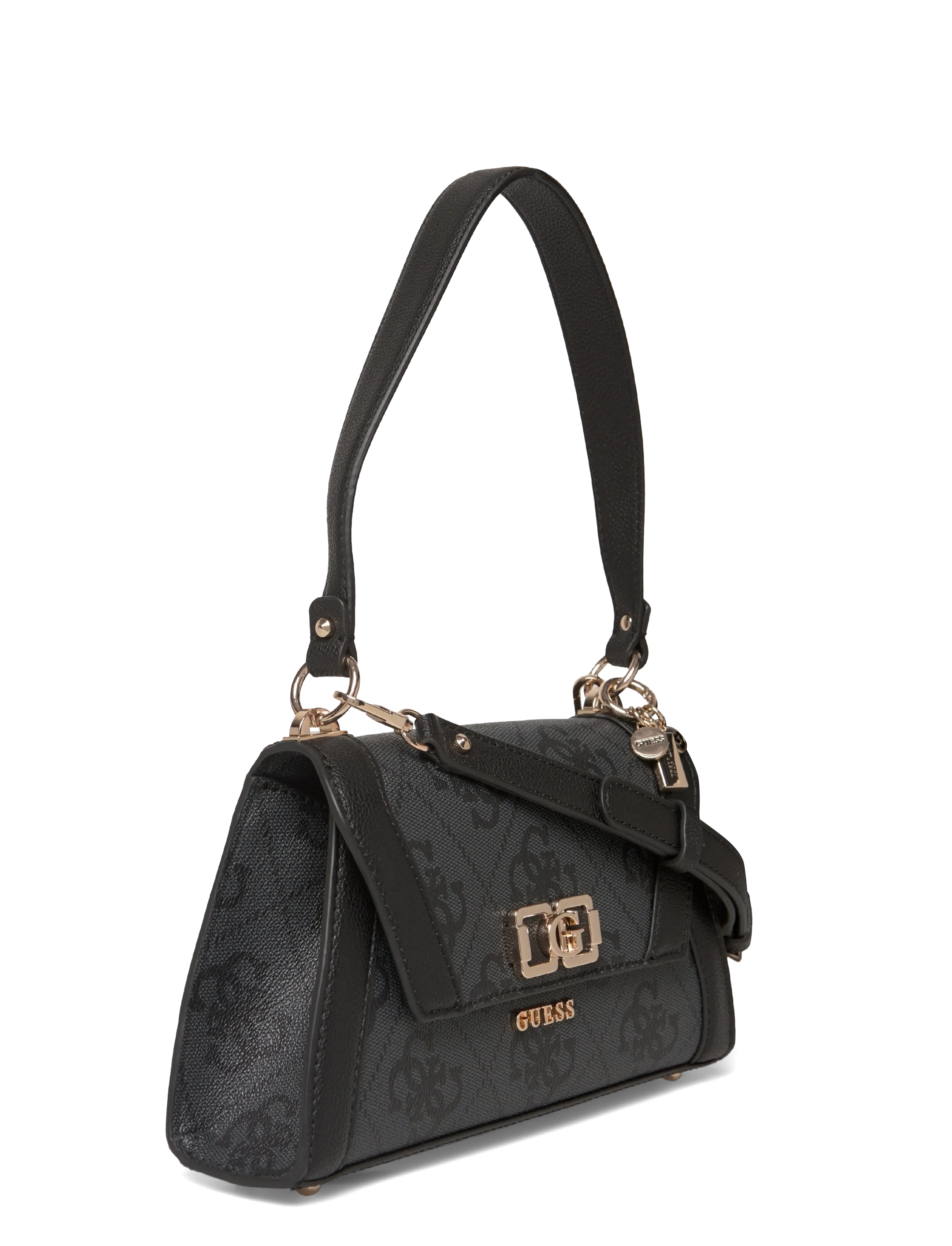 GUESS - KARNILLA LOGO FLAP SHLDR BAG - coal logo - 2