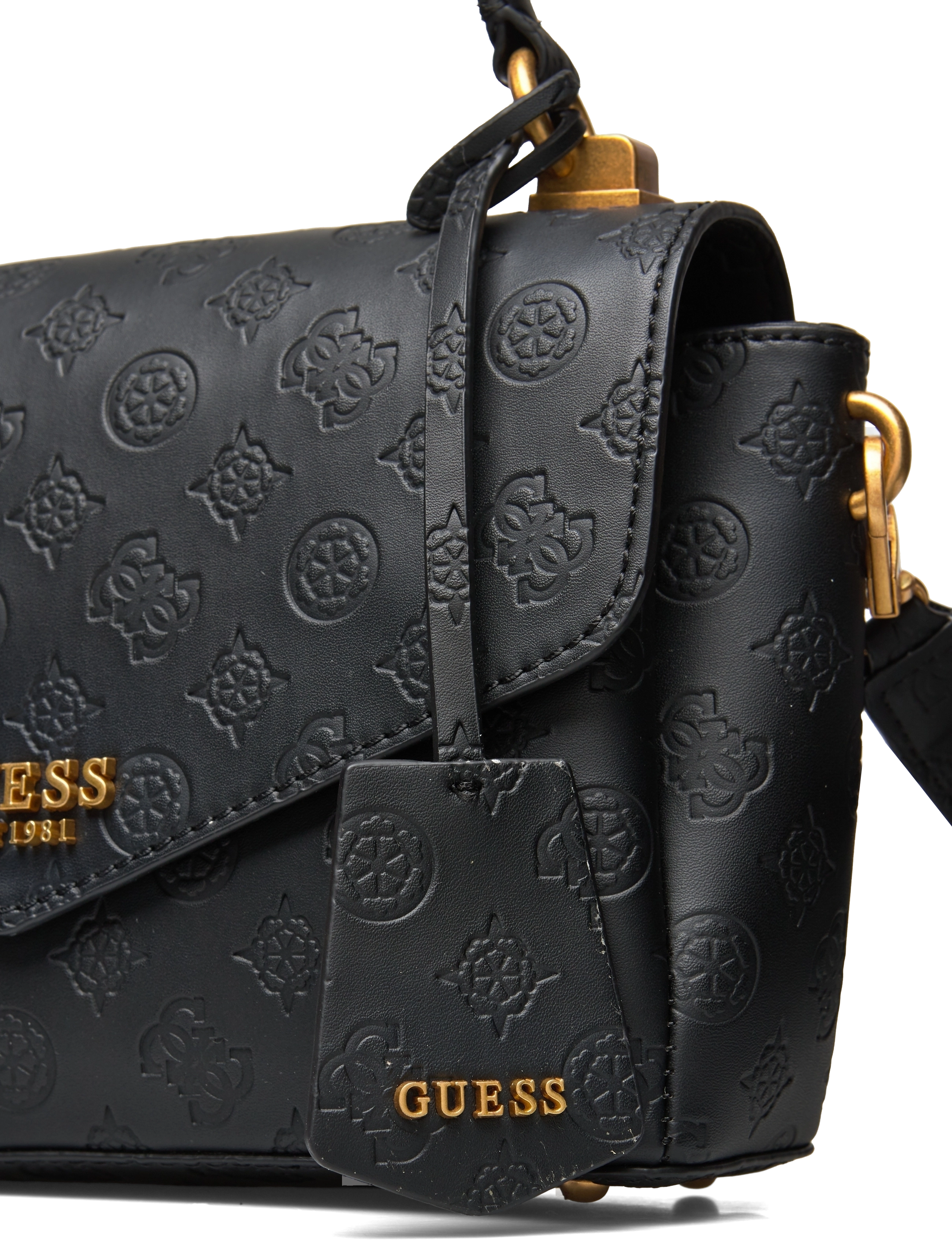 GUESS - ZANELLE TOP HANDLE FLAP - black logo - 3