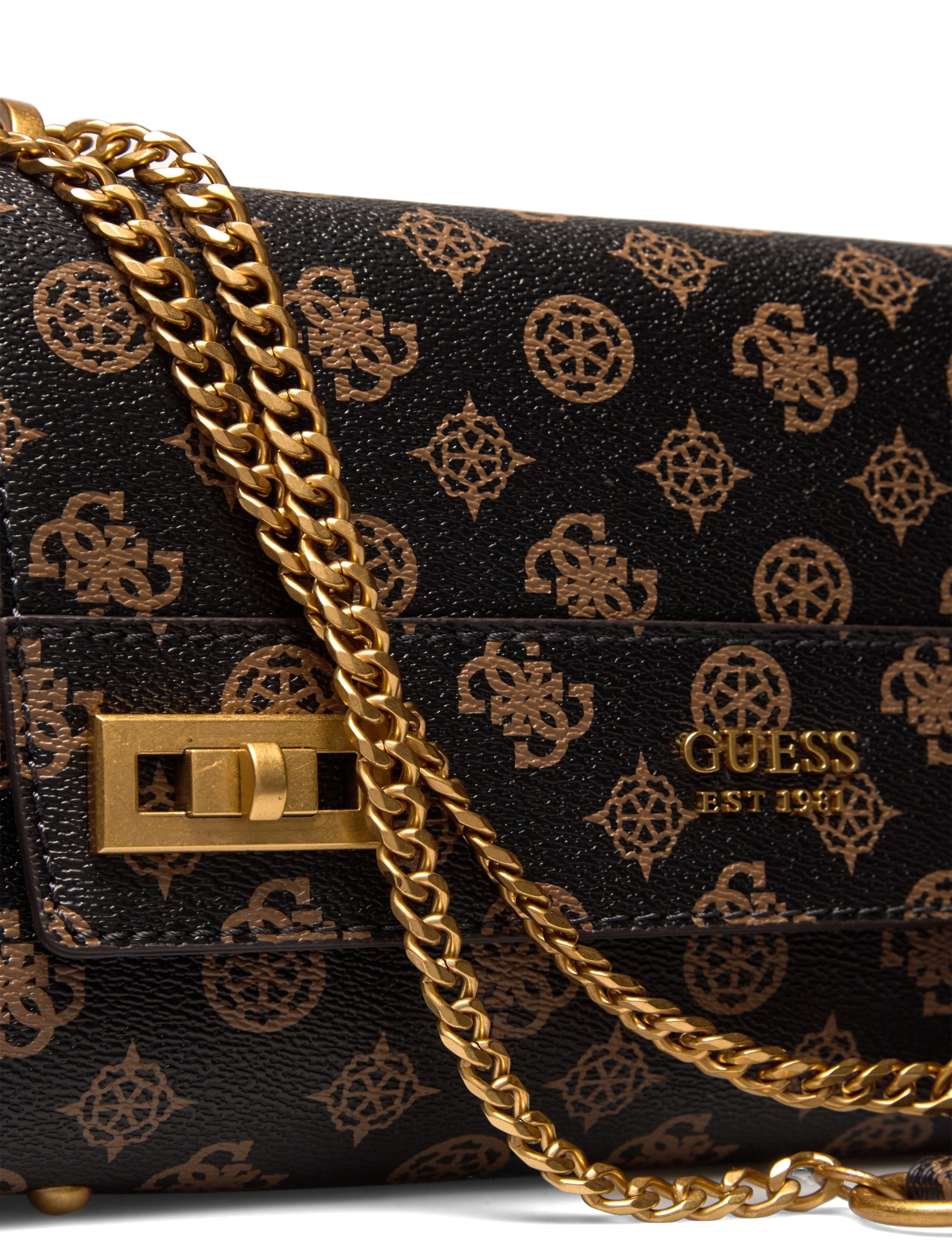 GUESS - KATEY FLAP SHOULDER BAG - mocha - 3