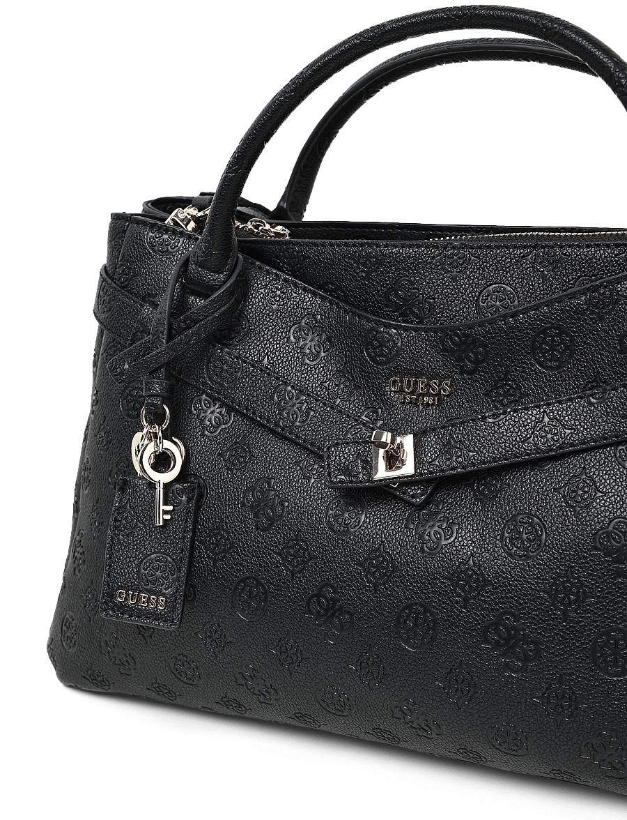 GUESS - ELLA LOGO LRG GFRIEND SATCHEL - igapäevane stiil - black logo - 2