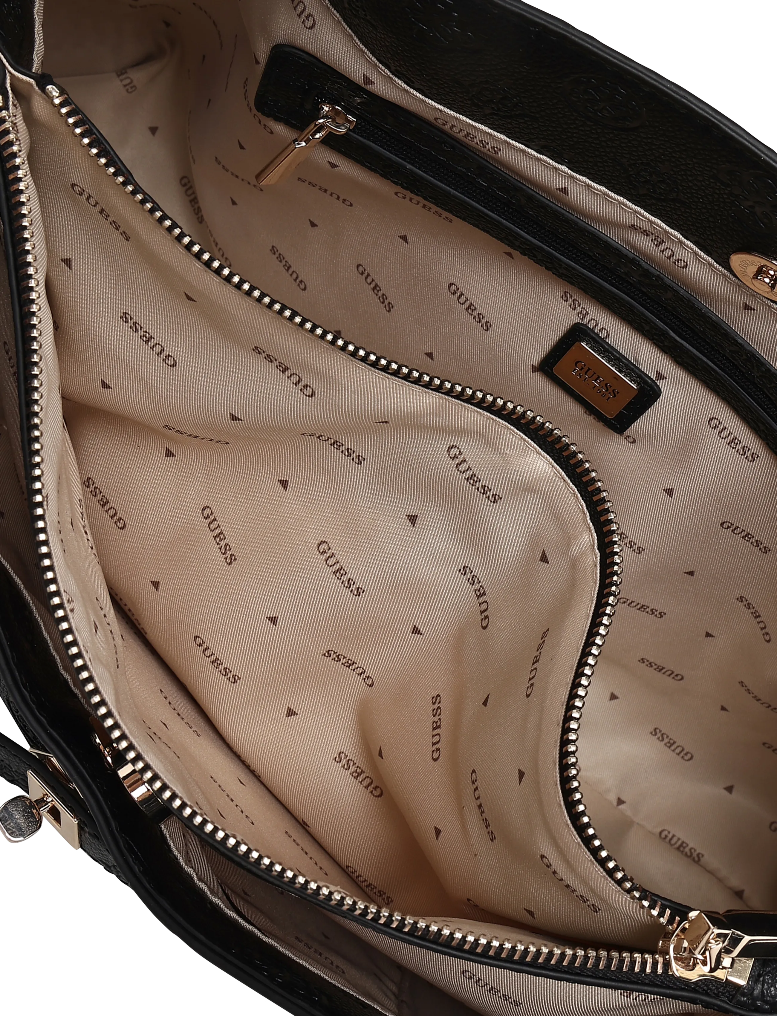 GUESS - ELLA LOGO LRG GFRIEND SATCHEL - igapäevane stiil - black logo - 3