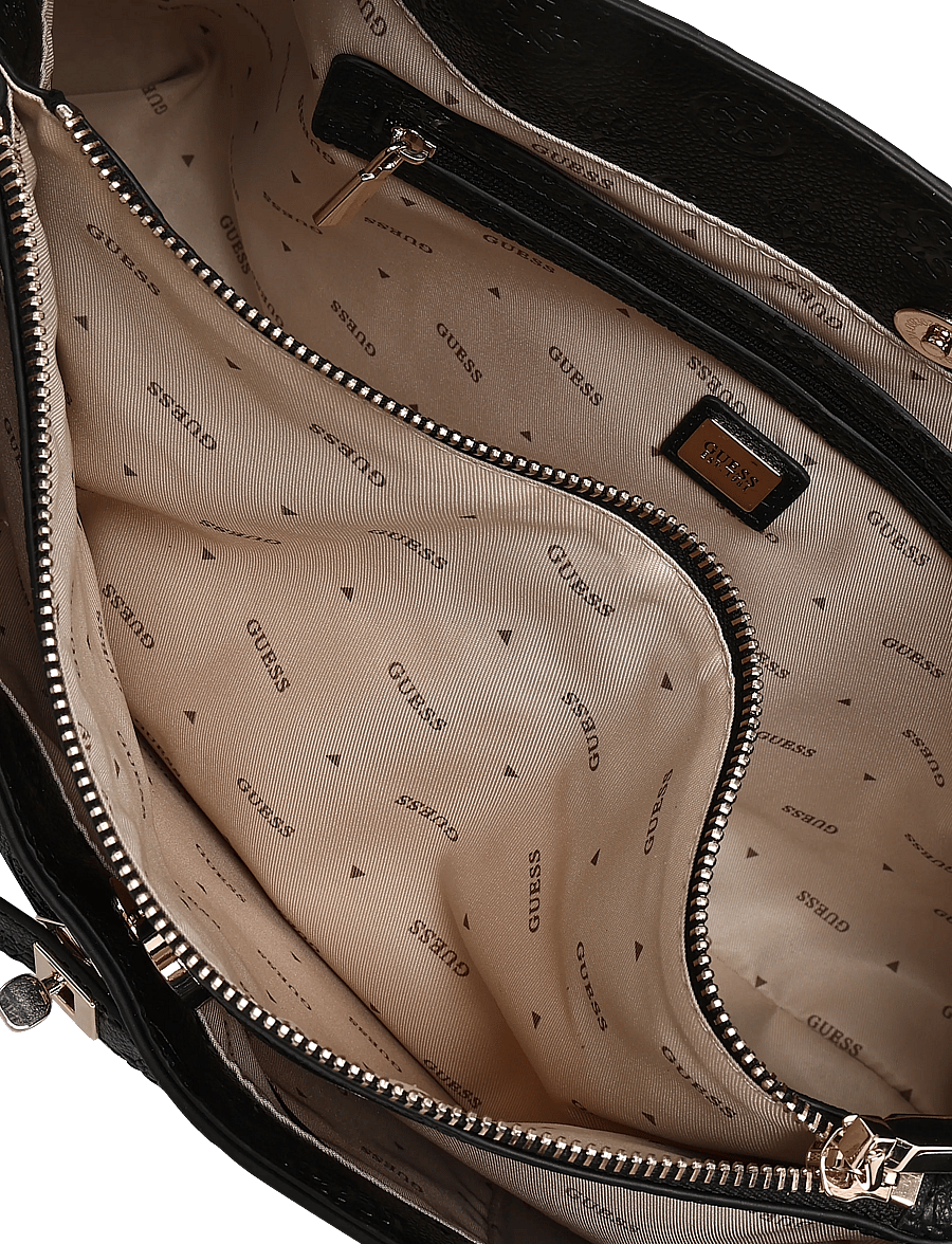 GUESS - ELLA LOGO LRG GFRIEND SATCHEL - igapäevane stiil - black logo - 3