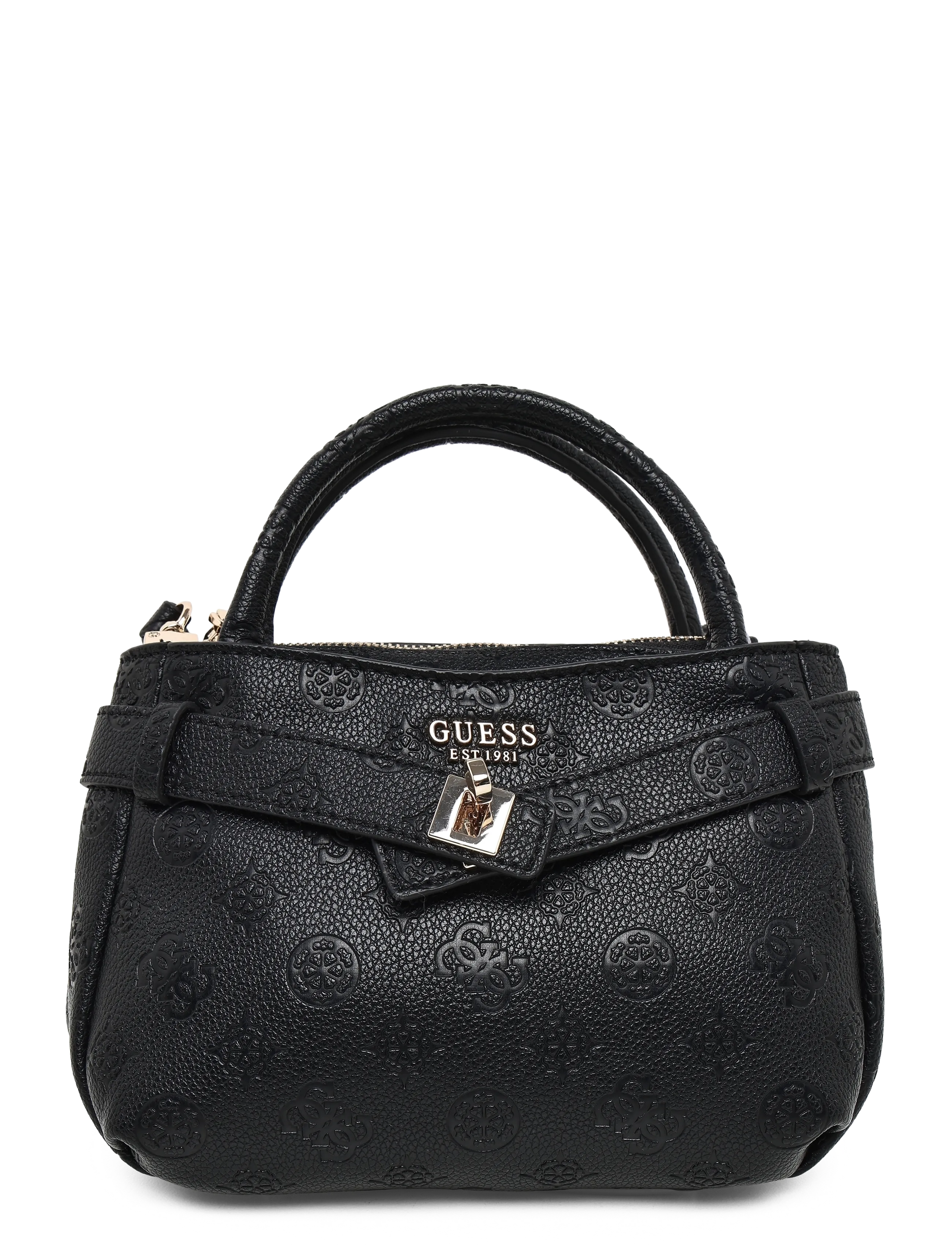 GUESS ELLA LOGO MINI SATCHEL - Kotid - BLACK LOGO / black