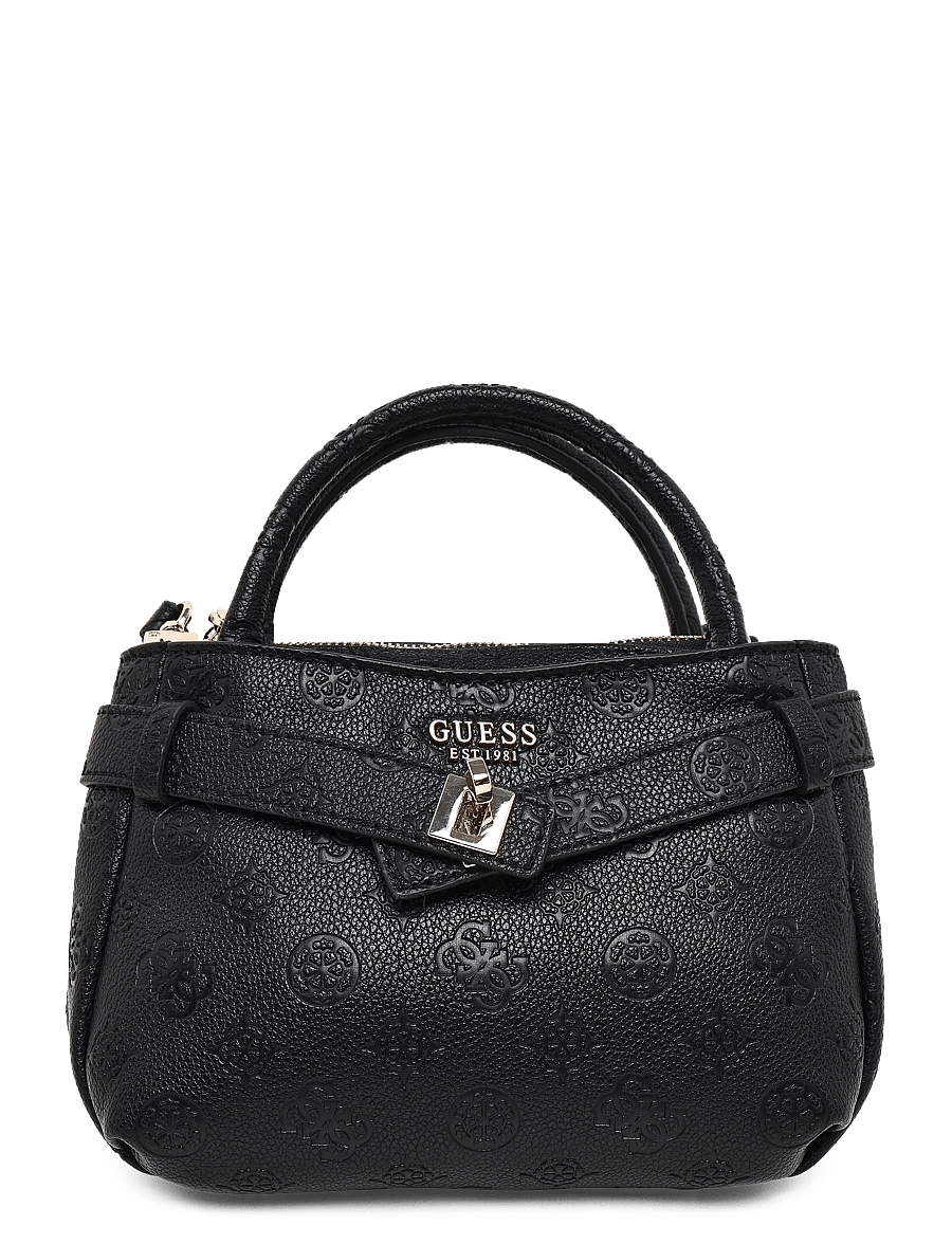 GUESS - ELLA LOGO MINI SATCHEL - erilised sündmused - black logo - 0