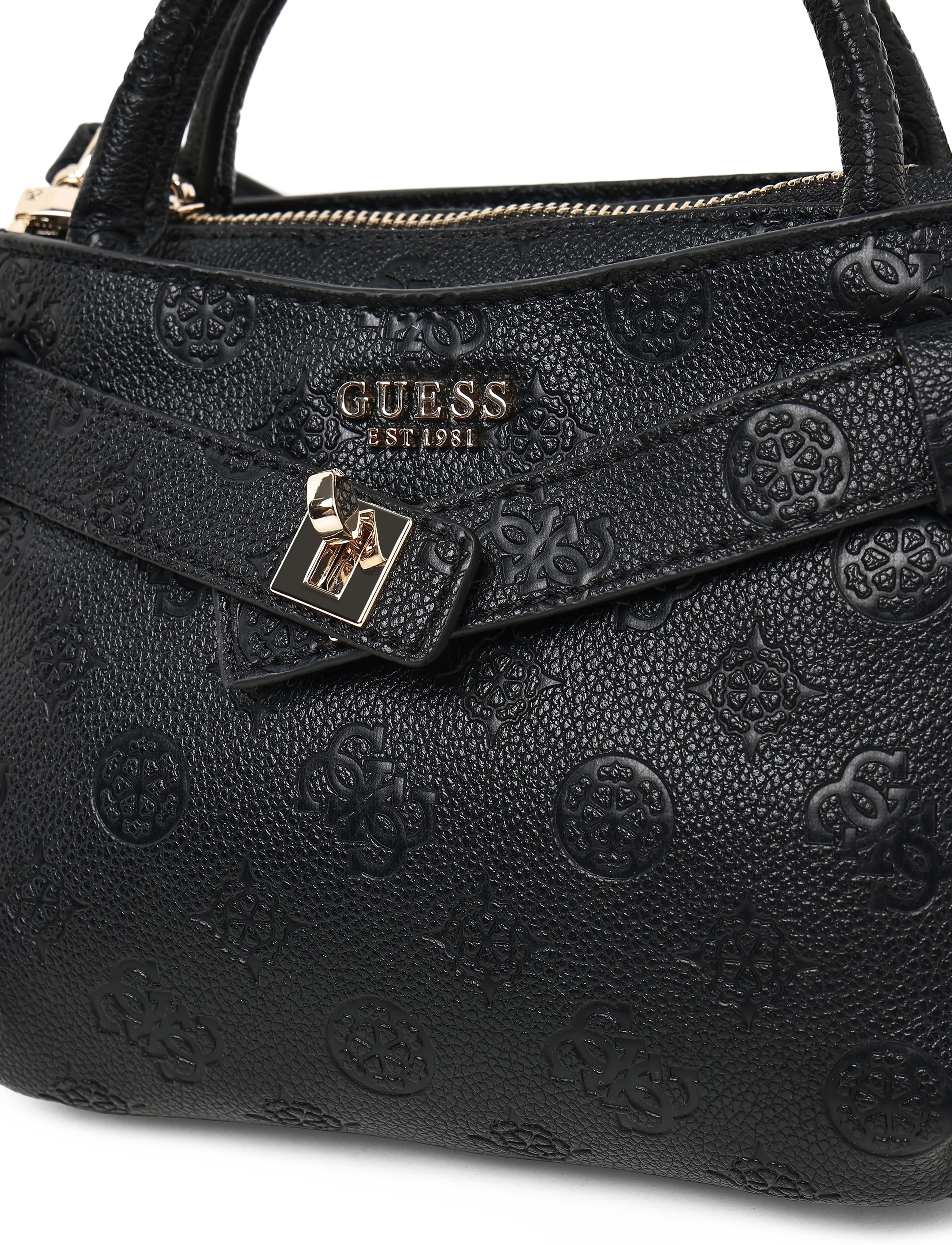 GUESS - ELLA LOGO MINI SATCHEL - erilised sündmused - black logo - 2